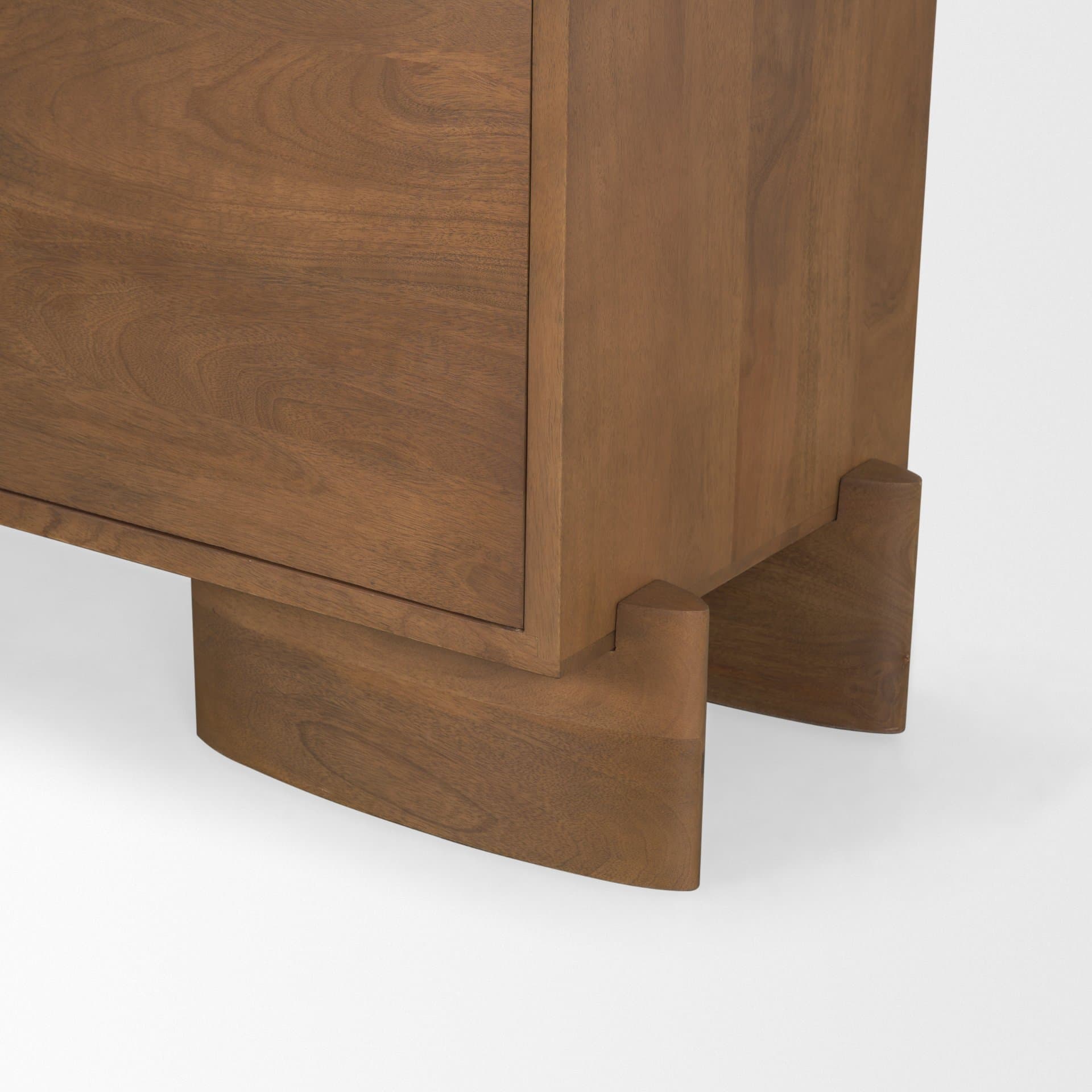 Jonan Medium Brown Wood w/ Dark Aged Brass 2 Door 3 Drawer Sideboard — product photograph