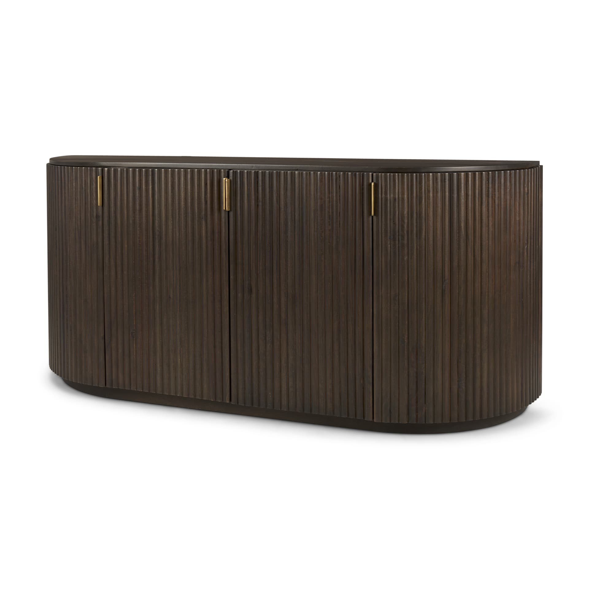 Terra 72L x 18W x 32H Dark Brown Wood Fluted Sideboard — product photograph