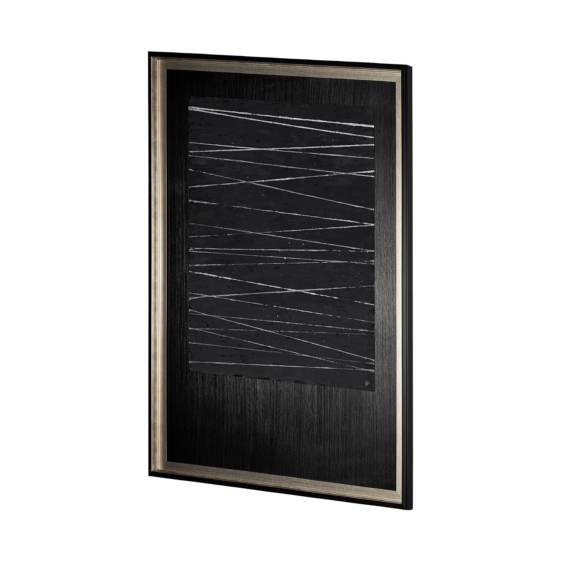 OM-Silver Lines by Studio M a handmade Original Framed Artwork under Glass — product photograph