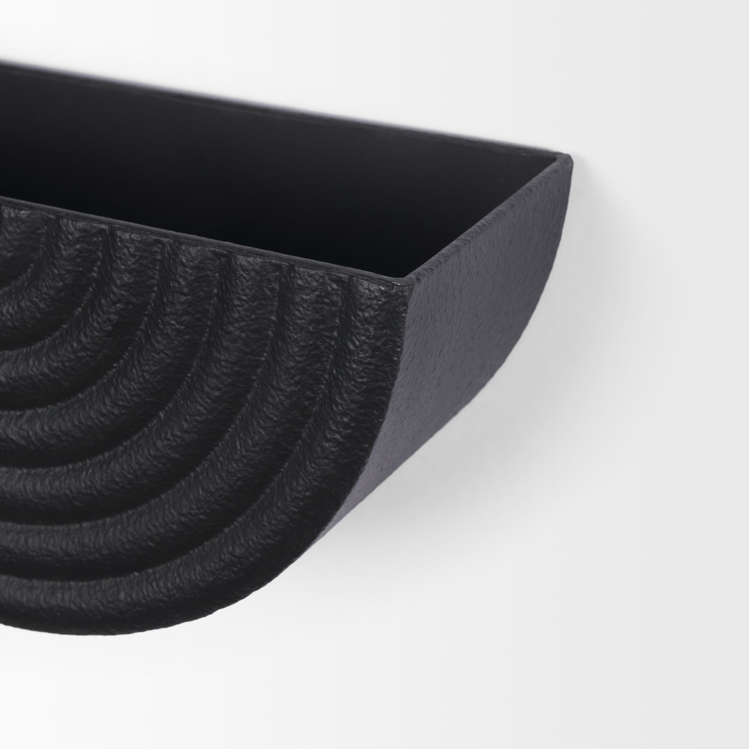 Shilo Matte Black Metal Hanging Wall Planter (Set of 2) — product photograph