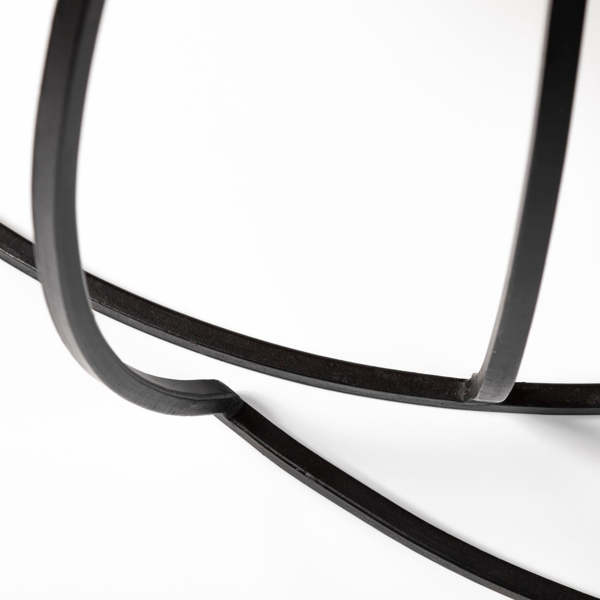 Clapp I Set of 2 (41" & 38") Round Brown Wood Top Black Iron Base Nesting Coffee Tables — product photograph