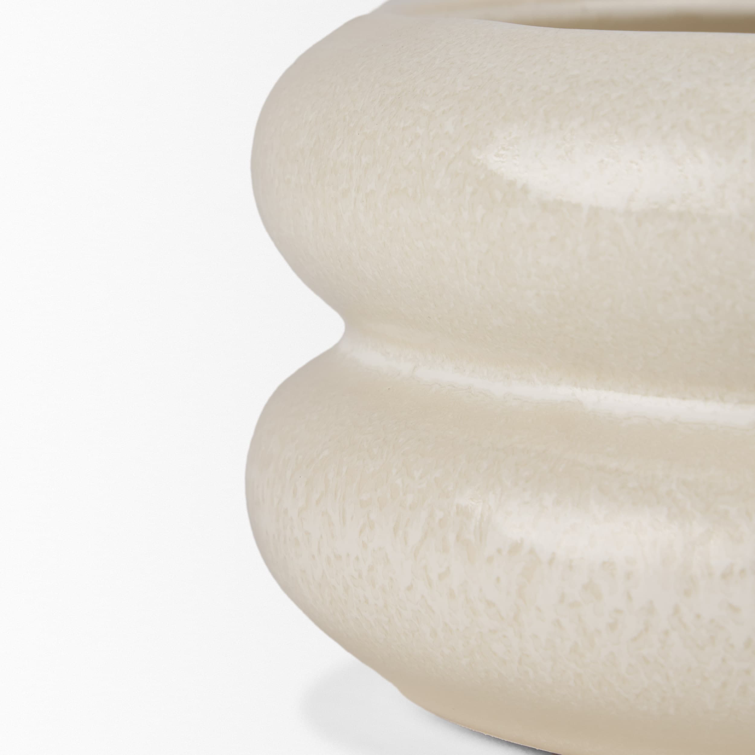 Twyla Short Cream Glazed Ring Pot — product photograph
