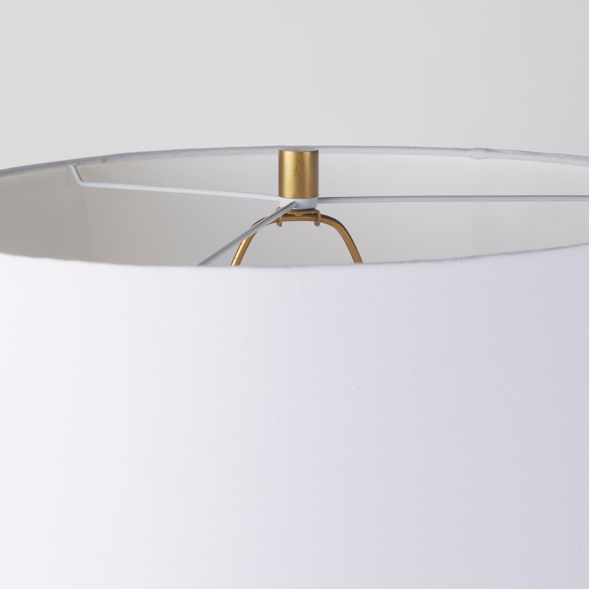 Leo 18.0L x 18.0W x 31.0H Gold Hammered W/White Fabric Shade Table Lamp — product photograph