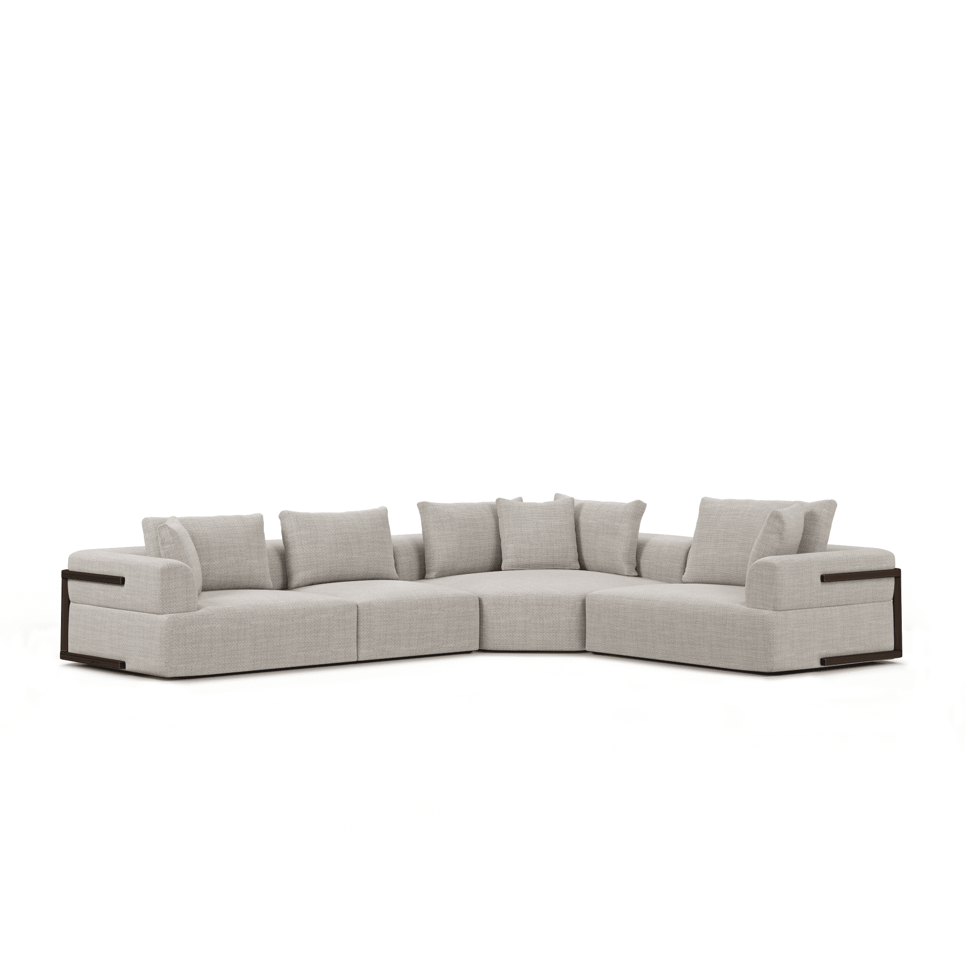 Warner Gray 3 Piece Sofa Set w/Corner Piece — product photograph