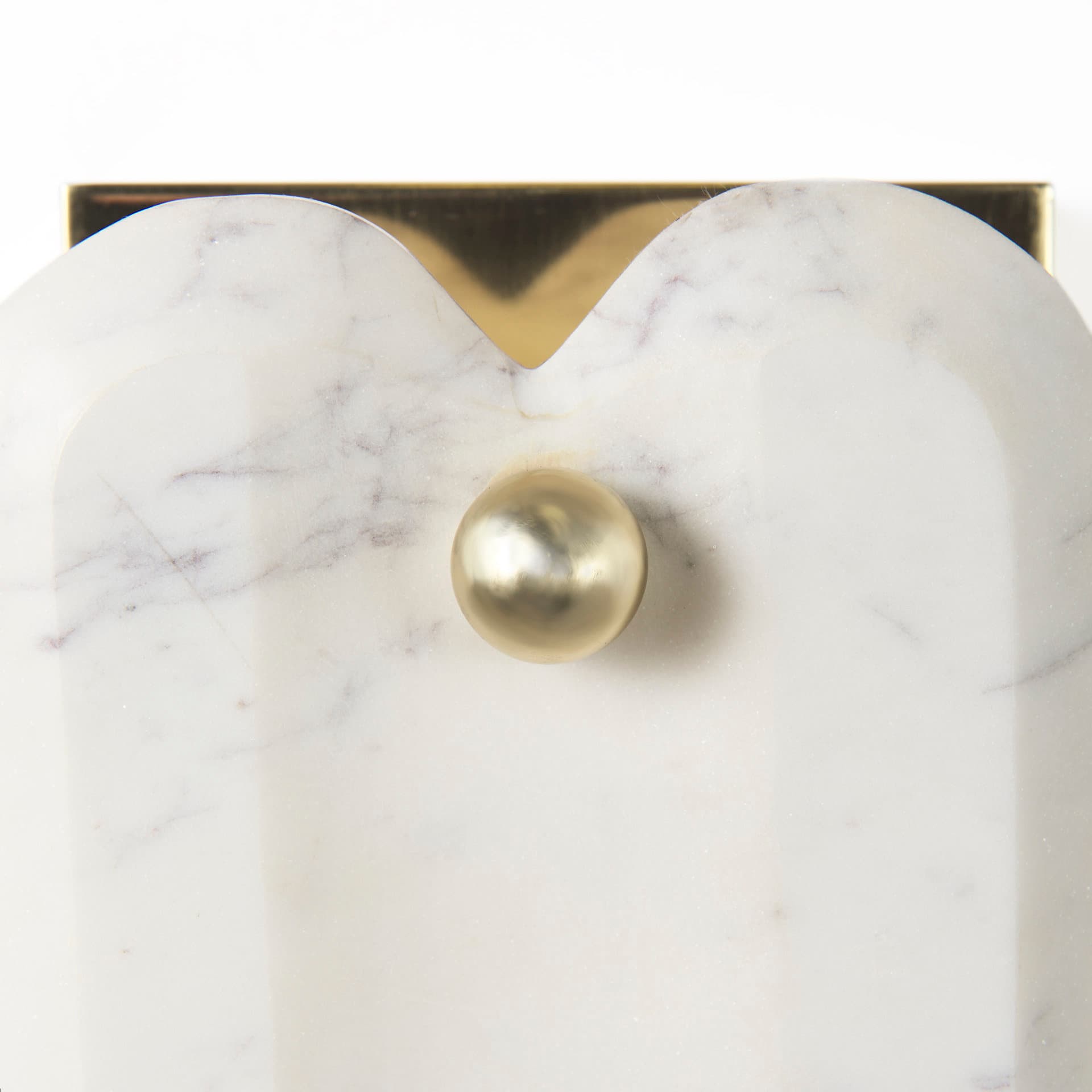 Stein 5L x 6W Gold W/ White Marble Shade Wall Sconce — product photograph