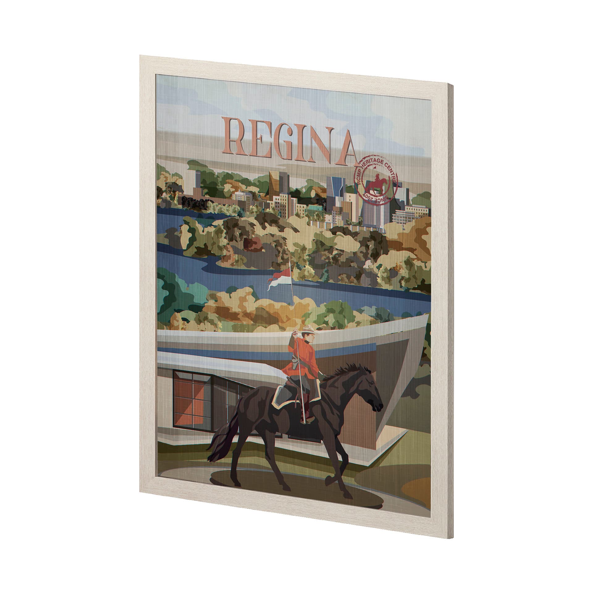 Regina Go Canada (L) by Mercana Studio a Hand Embellished Decograph Framed Art Print — product photograph