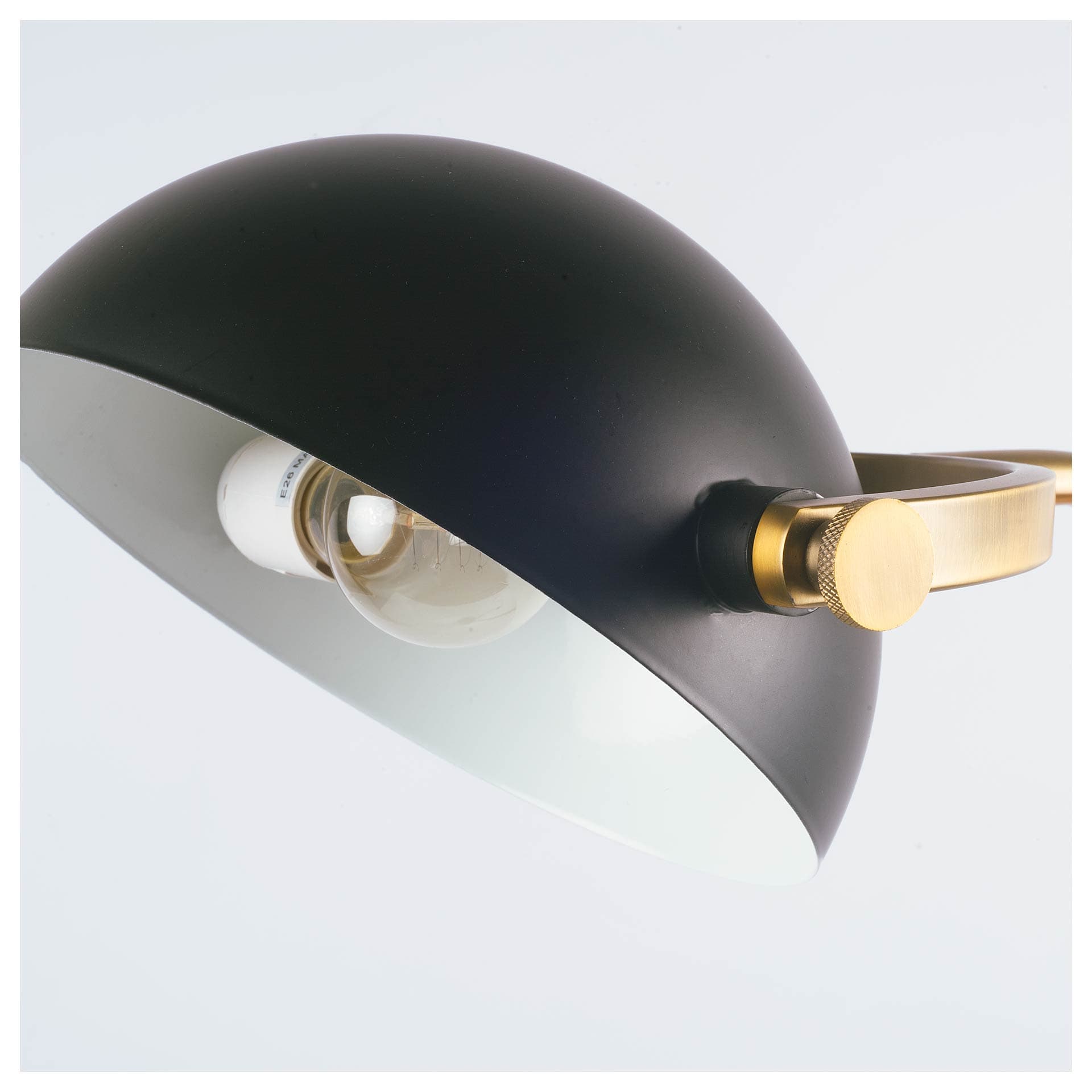 Denmark (55.1"H) Black/Gold Concrete Base Metal Shade Floor Lamp — product photograph