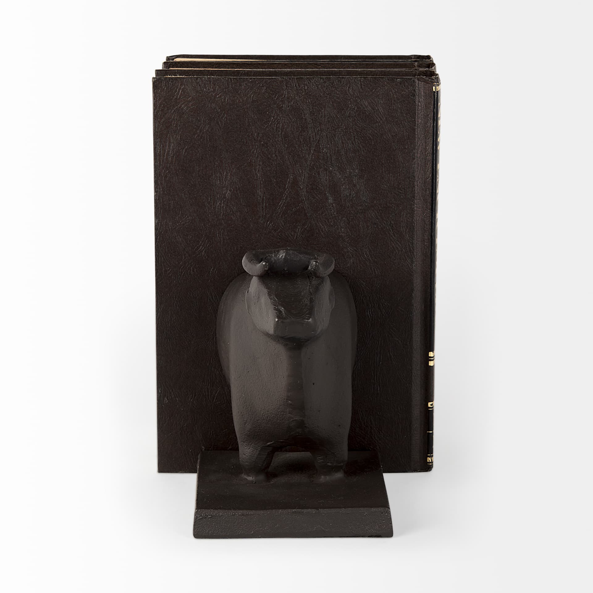 Taurus III (Set of 2) 9L x 4W Black Cast Aluminum Bull Bookends — product photograph