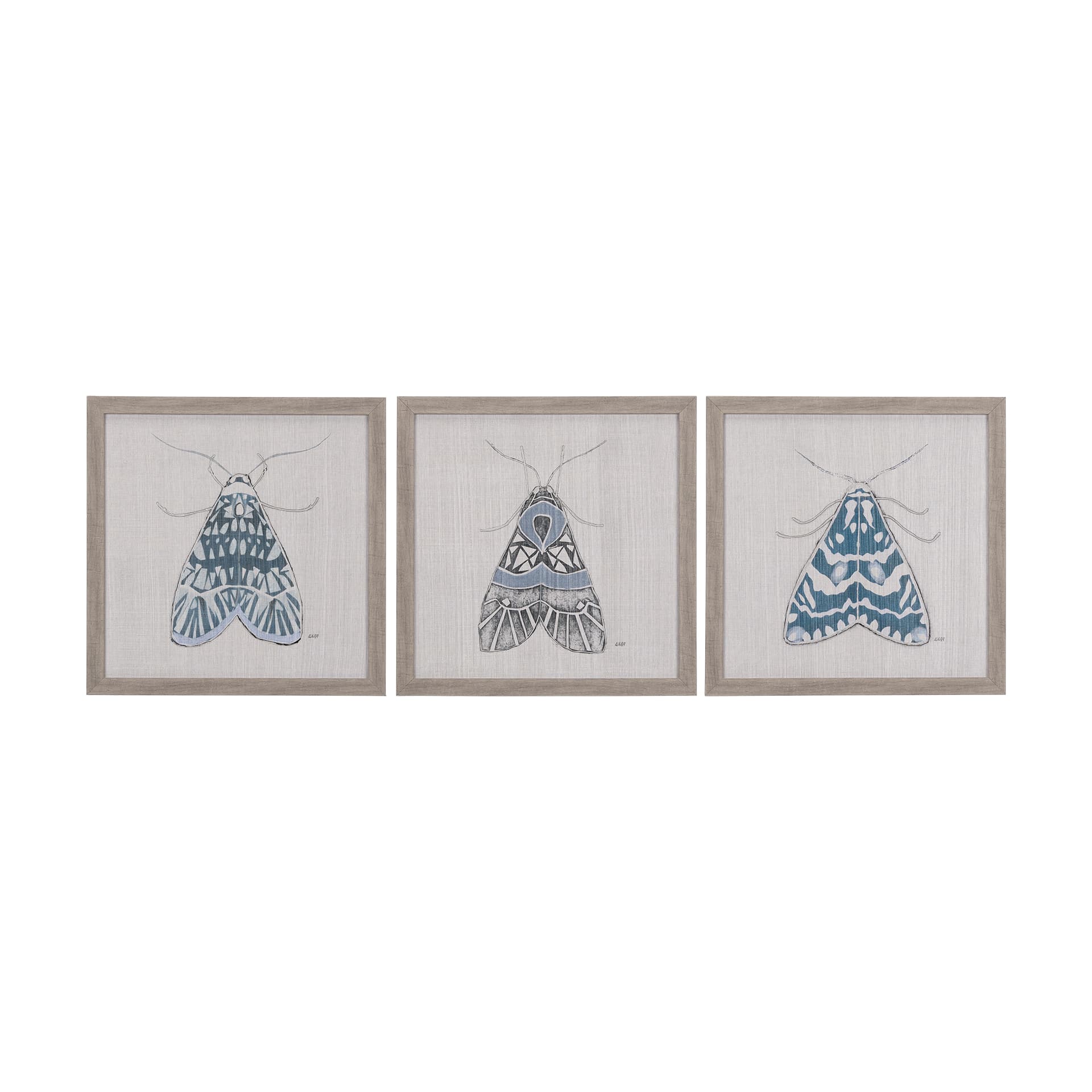 Moth Blue I by Mercana Studio a Hand Embellished Textured Framed Art Print — product photograph