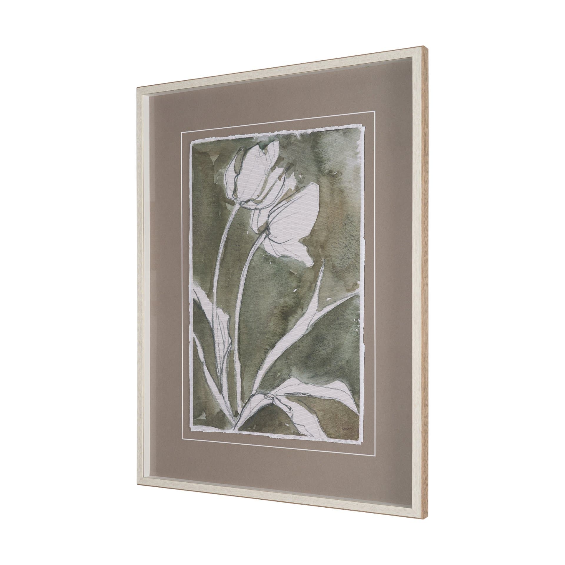 Tulip Bloom III by Mercana Studio Hand-Embellished Framed Artwork Matted under Glass — product photograph