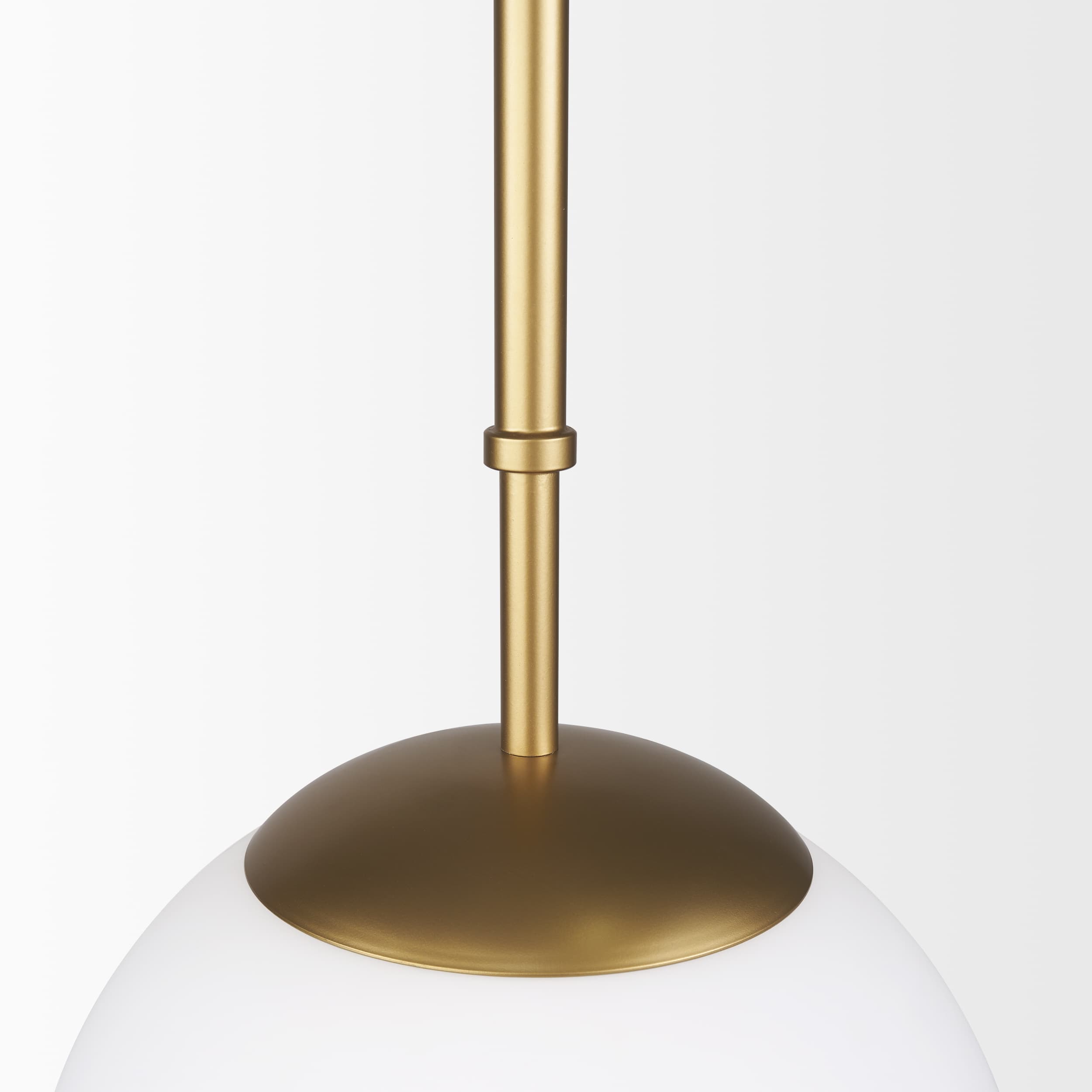 Edie Brushed Gold Metal w/ Frosted Glass Globe 1-Light Pendant — product photograph