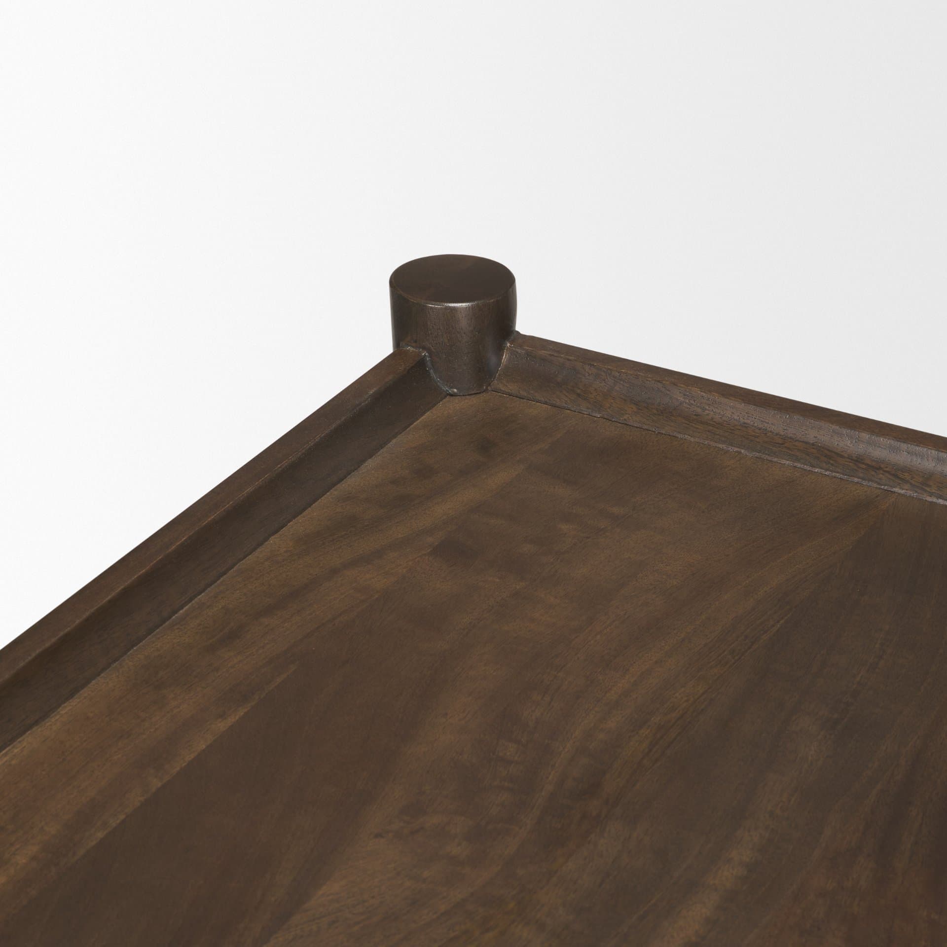 Bondi Dark Brown Wood w/ Paper Rope Shelf Console Table — product photograph