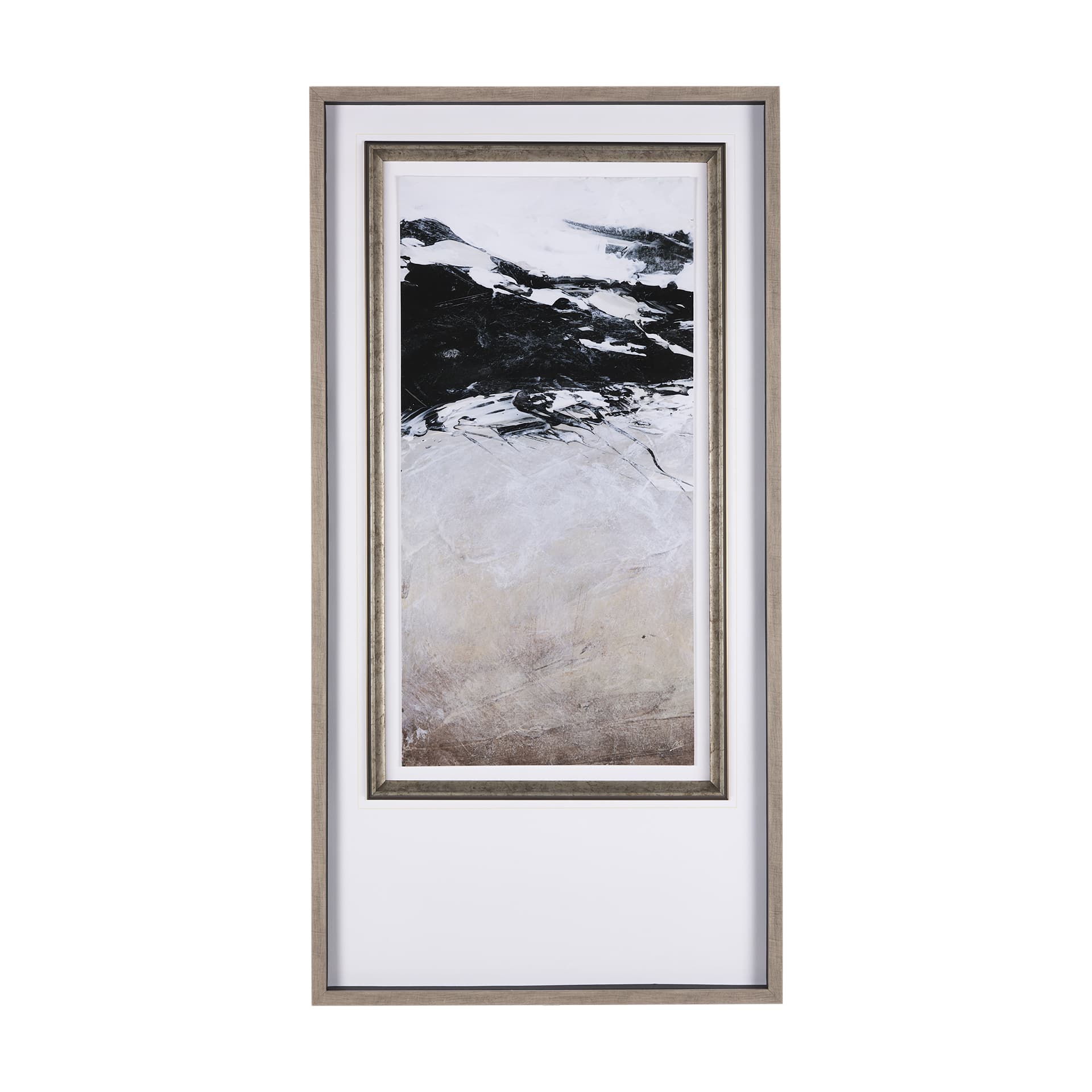 Black Strokes I by Mercana Studio a Hand Embellished Textured Framed Art Print Matted under Glass — product photograph
