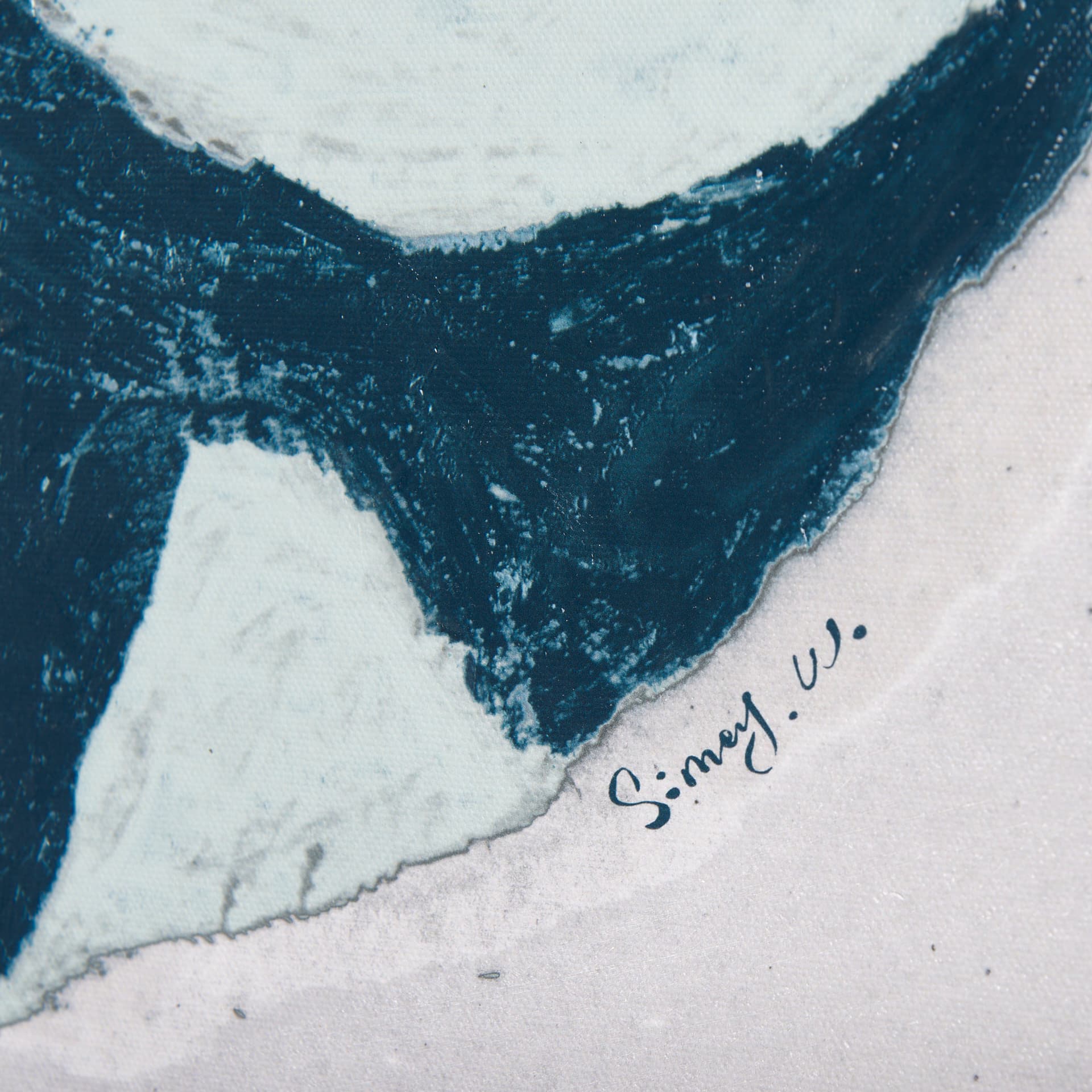 Numbers VIII by Mercana Studio a Hand Embellished Textured Canvas — product photograph