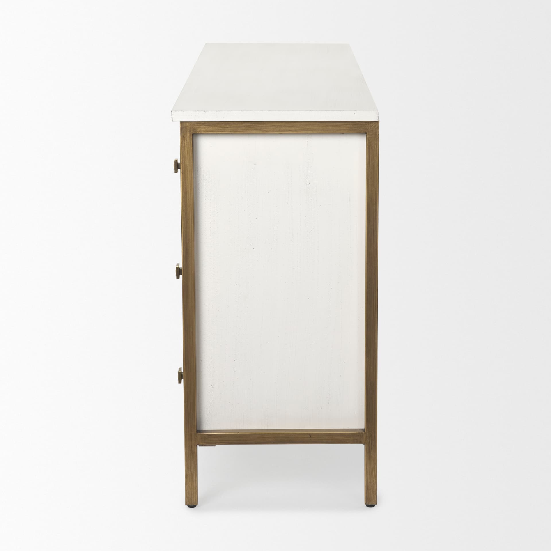 Savannah White Fir Veneer w/ Gold Metal Accents 6-Drawer Sideboard — product photograph