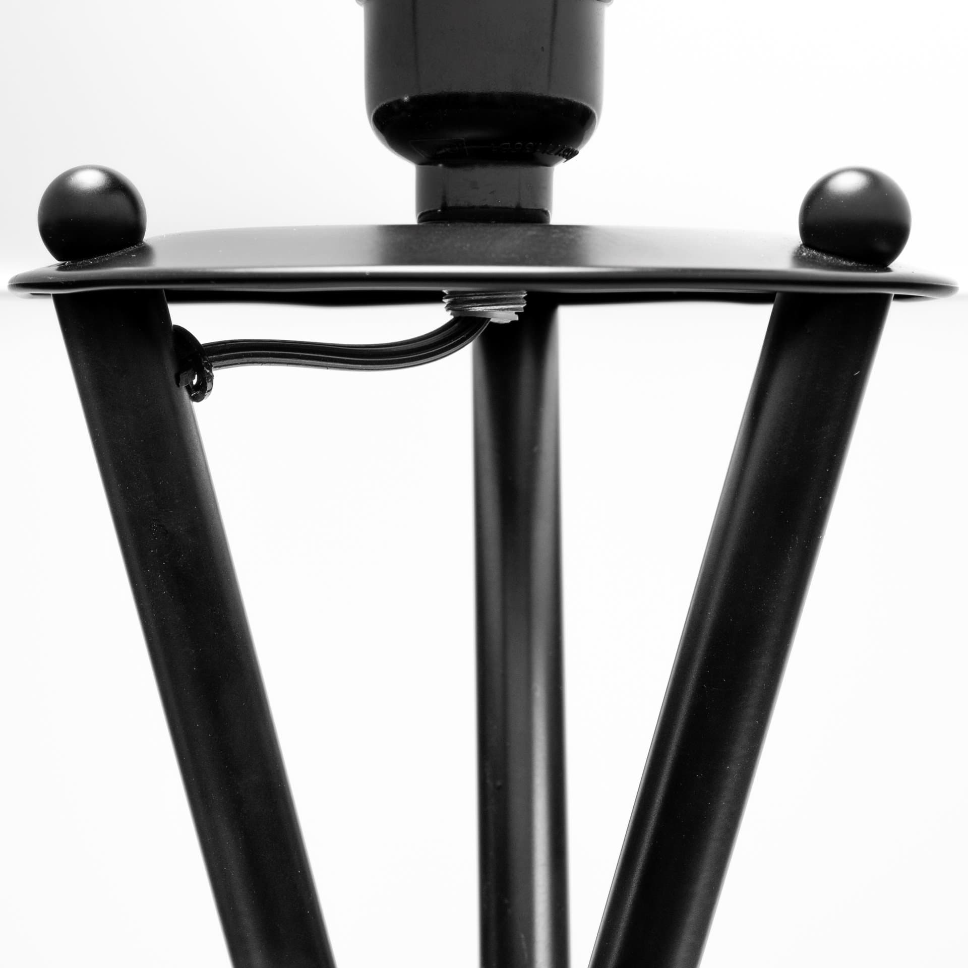 Ambrose 20.0L x 20.0W x 61.8H Black Metal W/White Fabric Shade Floor Lamp — product photograph