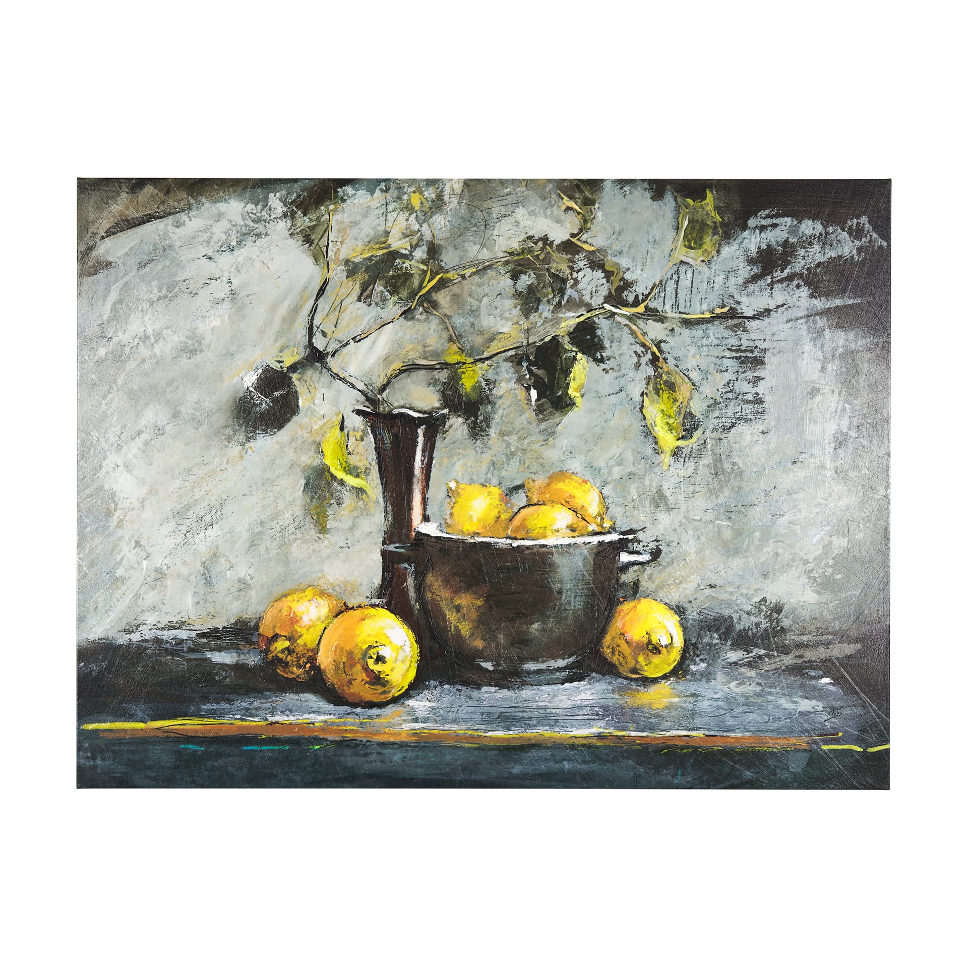 Still Life with Lemons by Mercana Studio a Hand Embellished Textured Canvas — product photograph