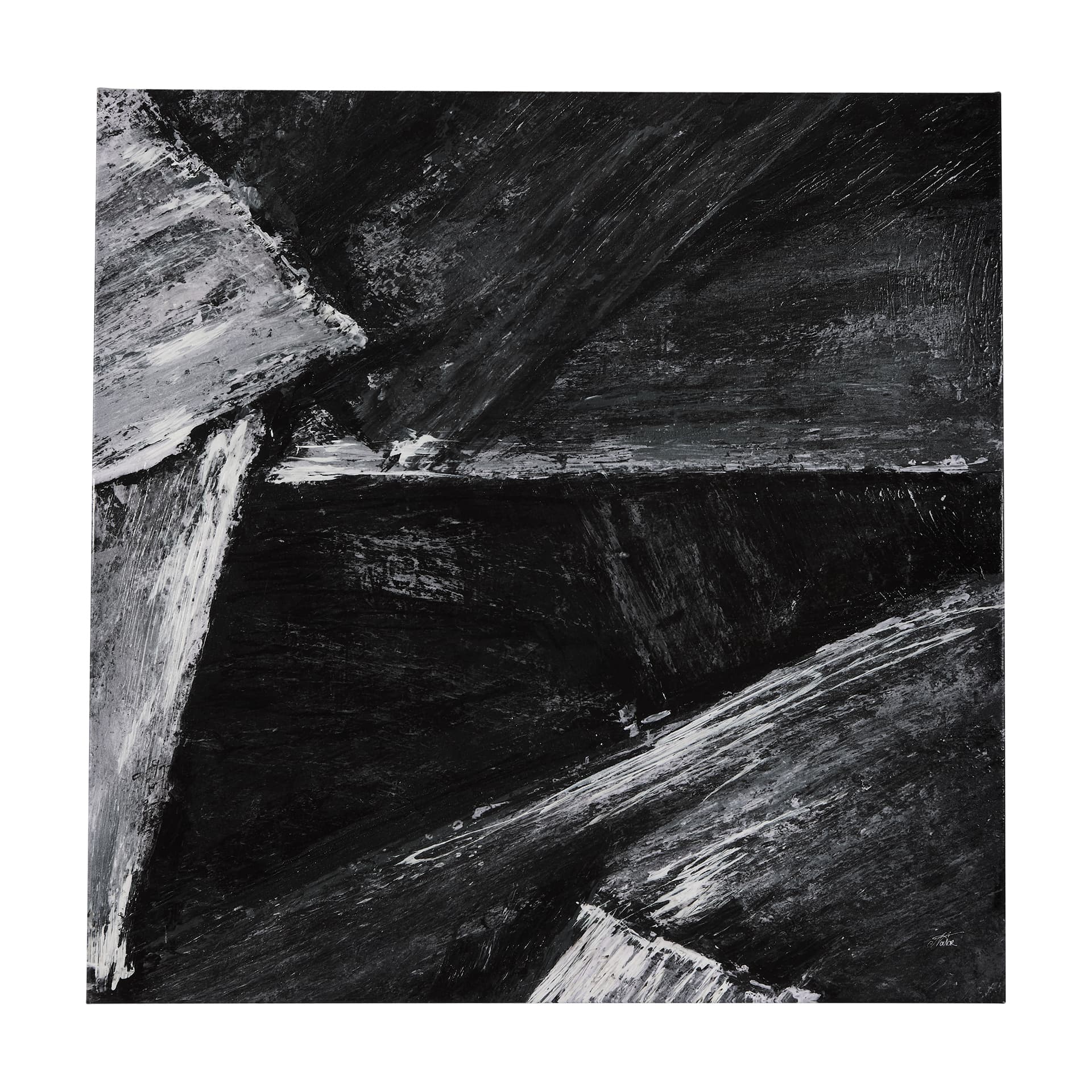 Black Composition II by Mercana Studio a Hand Embellished Textured Canvas — product photograph