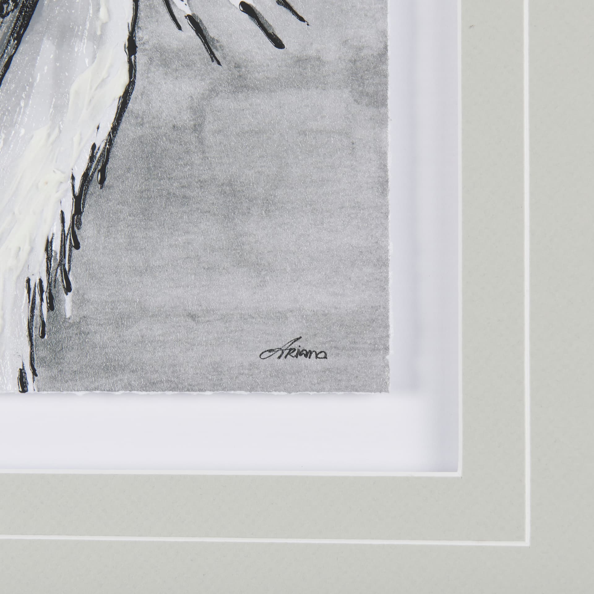 Bird Portrait Sketch II by Mercana Studio Hand Embellished Framed Art Print Matted under Glass — product photograph