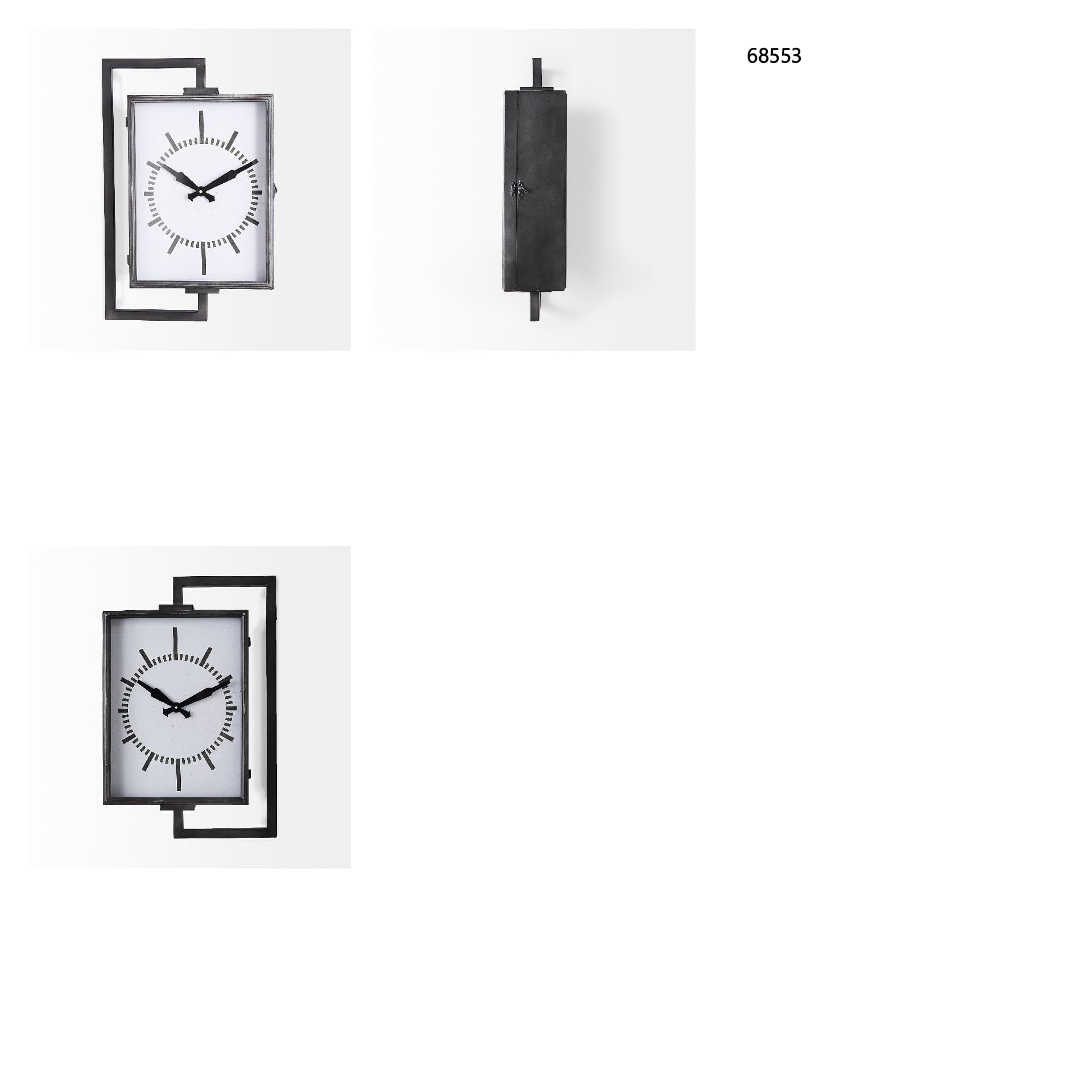 Hagar Rectangular Large Industrial Wall Clock — in a styled room