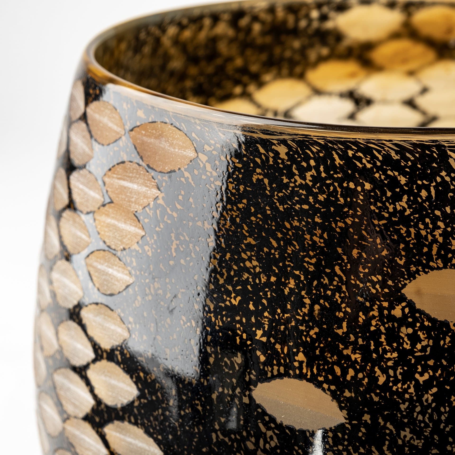 Mojave Small Black and Gold Detail Glass Vase — product photograph
