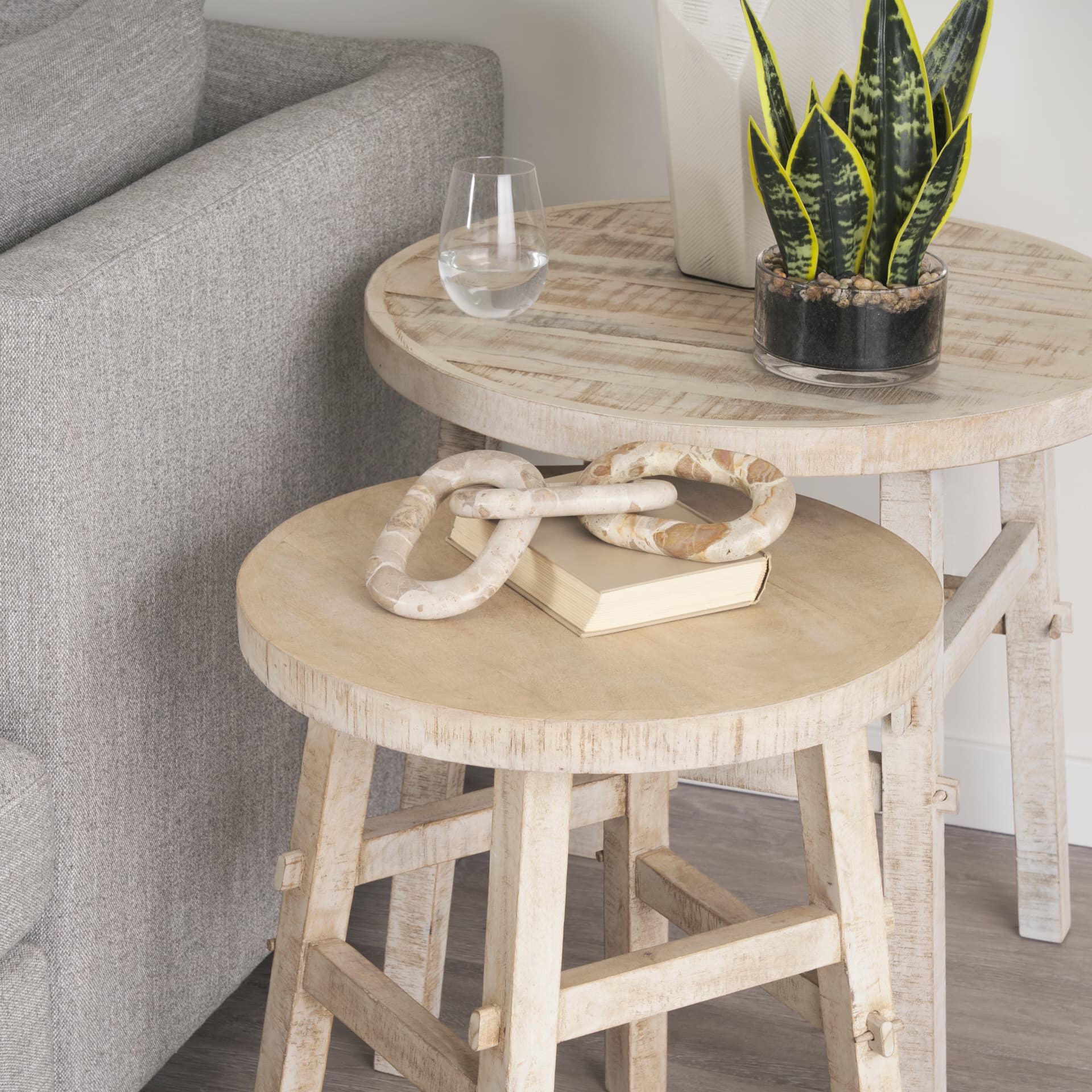 Rosie Large Blonde Wood End Table — product photograph