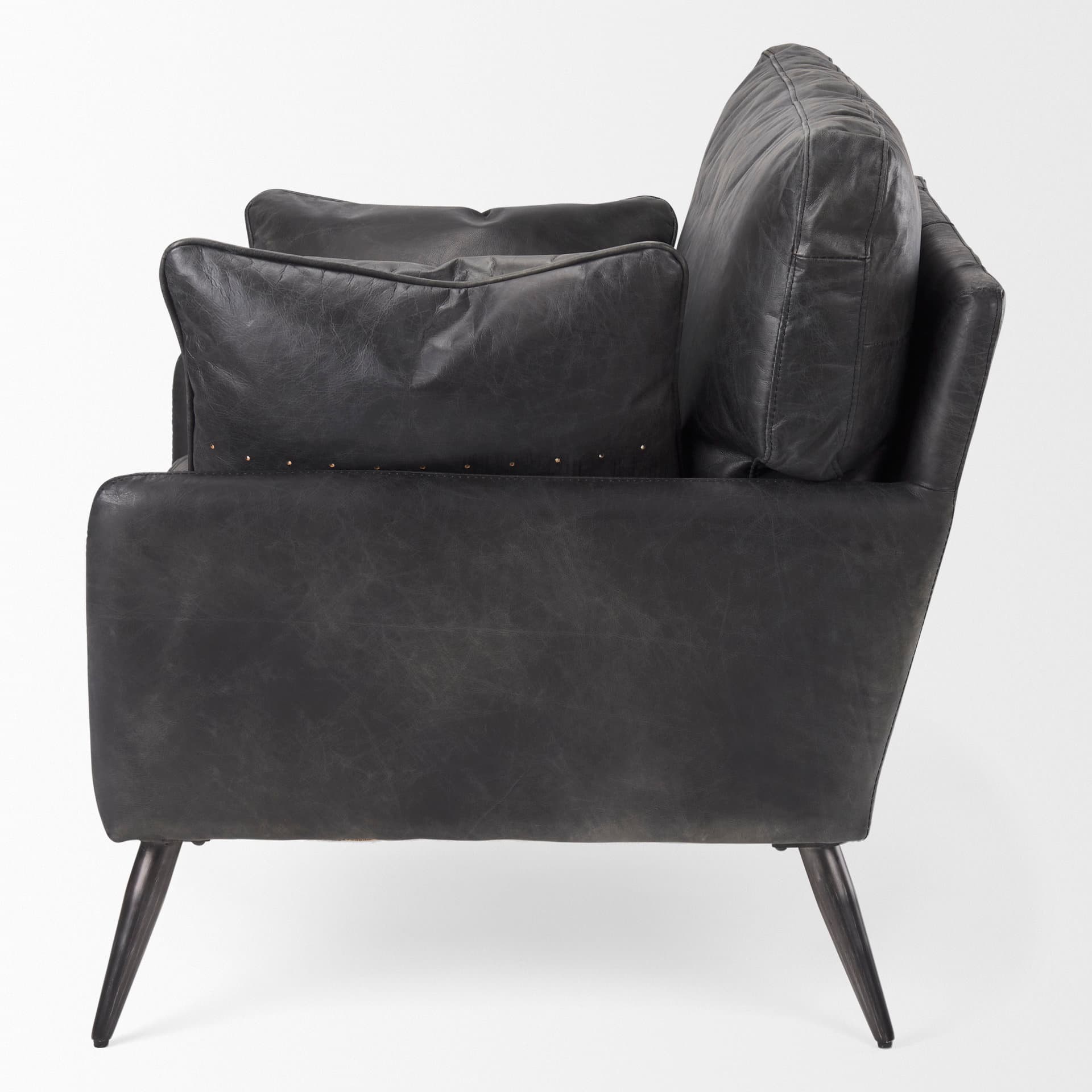 Cochrane 34.5L x 33.0W x 32.5H Black Leather Wrapped Chair — product photograph