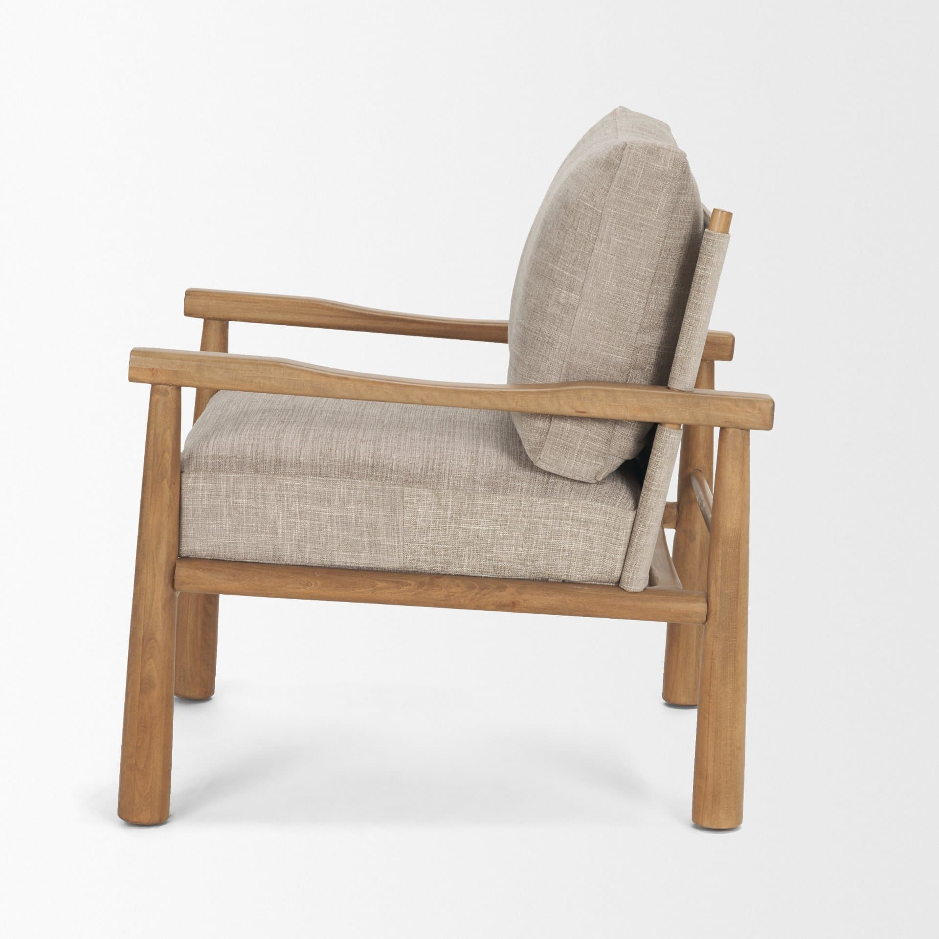 Witton Gray Fabric Beech Wood Slingback Backrest Accent Lounge Chair — product photograph