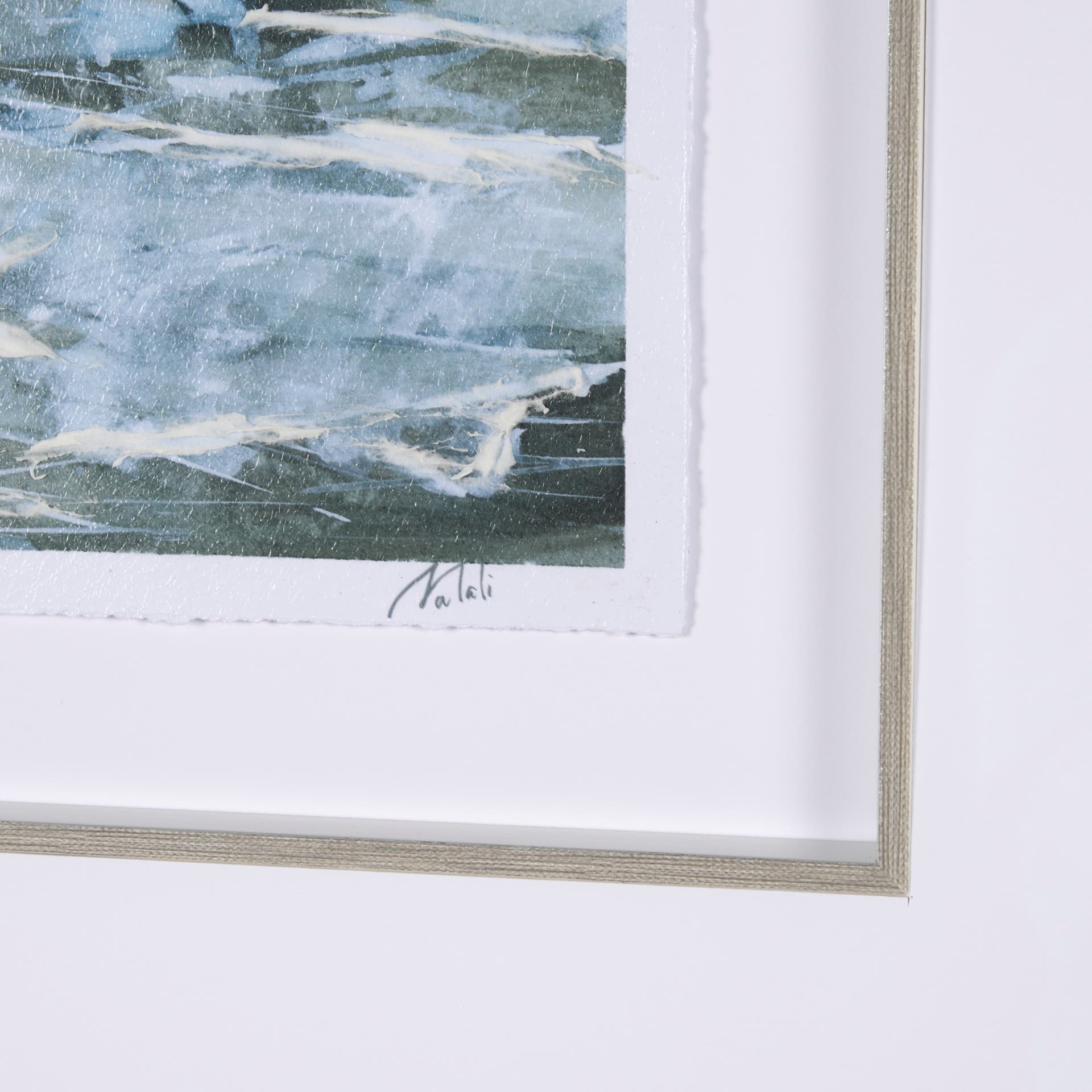 Stormy Coast V by Mercana Studio a Hand Embellished Framed Art Print Matted under Glass — product photograph
