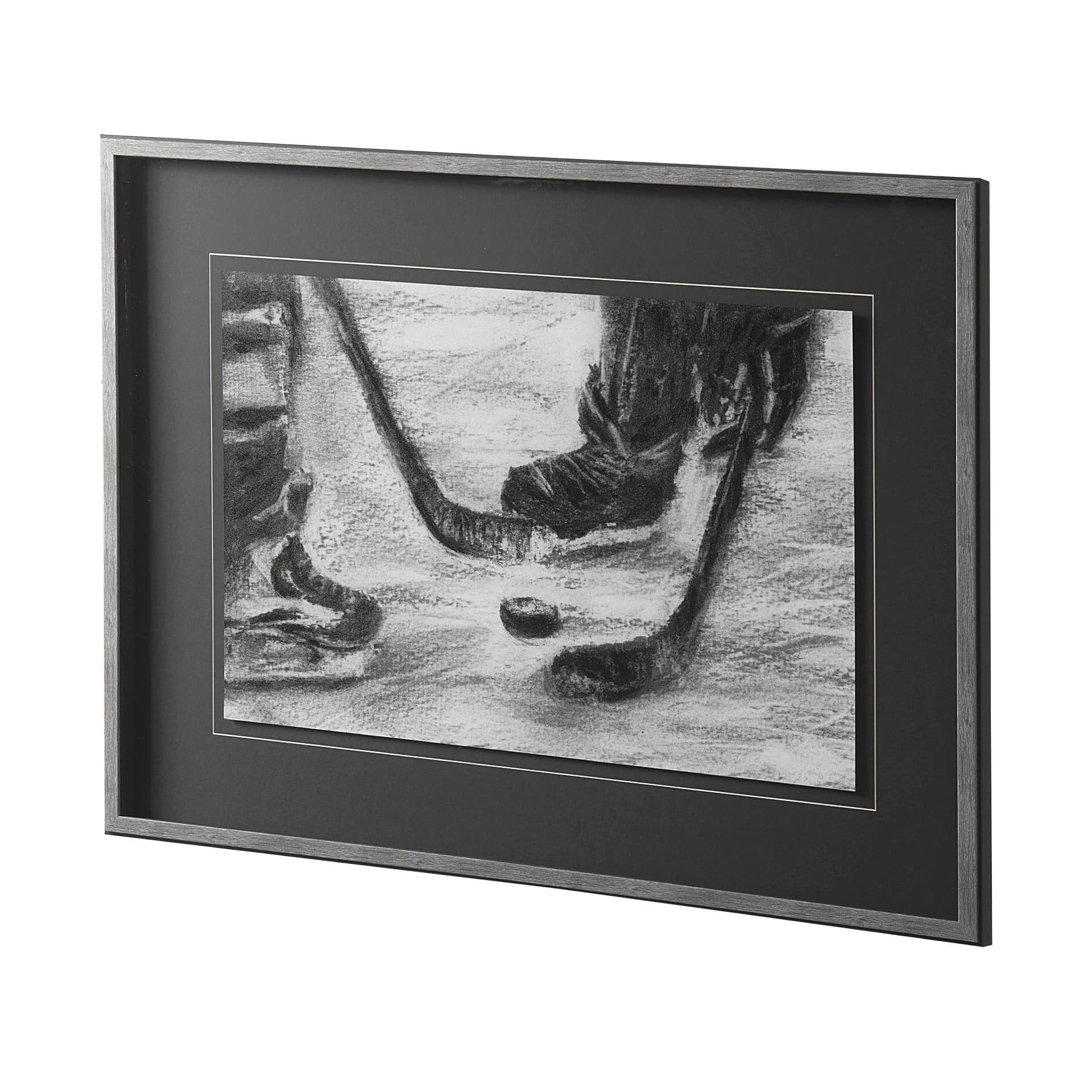 Sports Collection Hockey by Mercana Studio Hand Embellished Framed Art Print Matted under Glass — product photograph