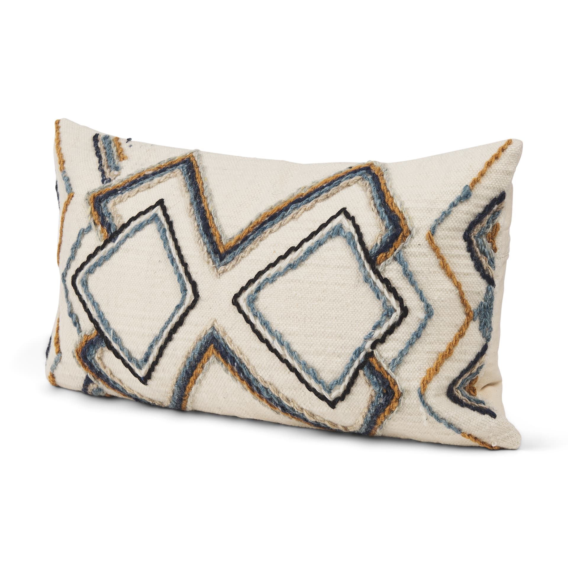 Kitt 14x26 Cream Multi Colored Patterned Lumbar Pillow Cover — product photograph