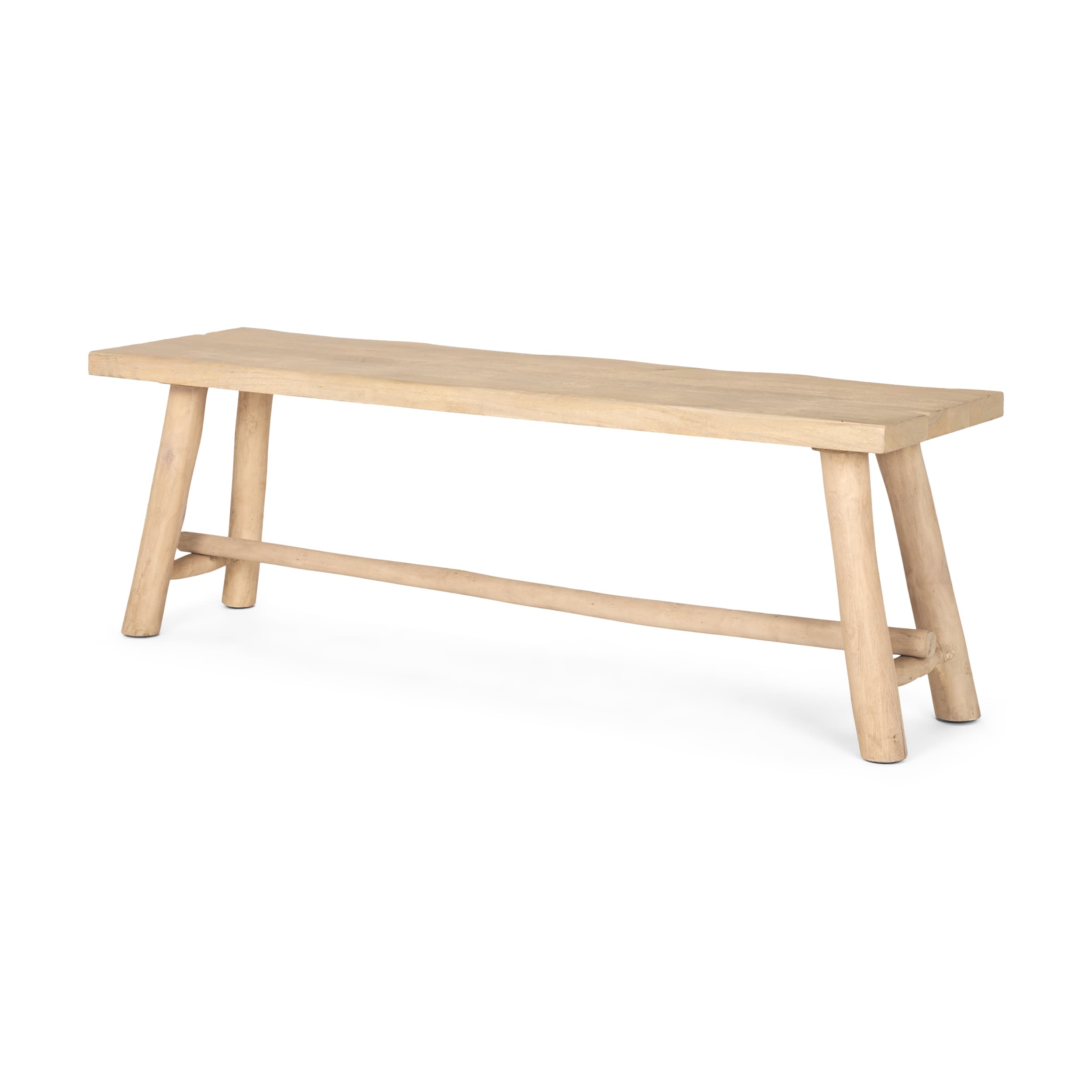 Sekou Light Brown Wooden Craftsman Bench — product photograph