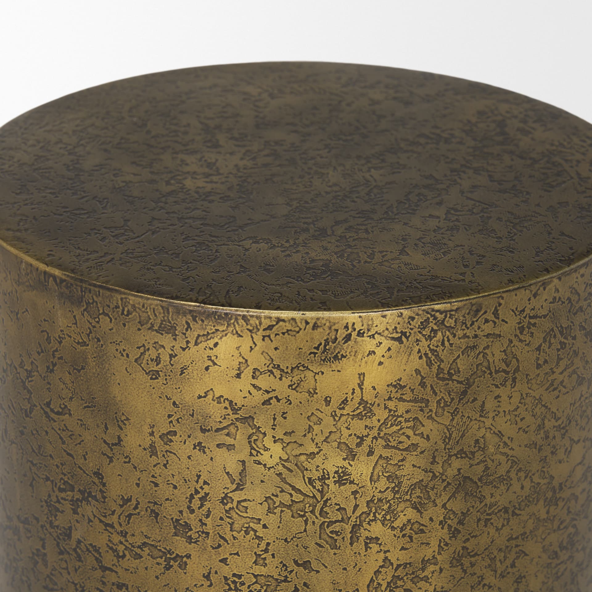 Rosh Textured Gold Metal w/ Acid Wash Accent Table — product photograph