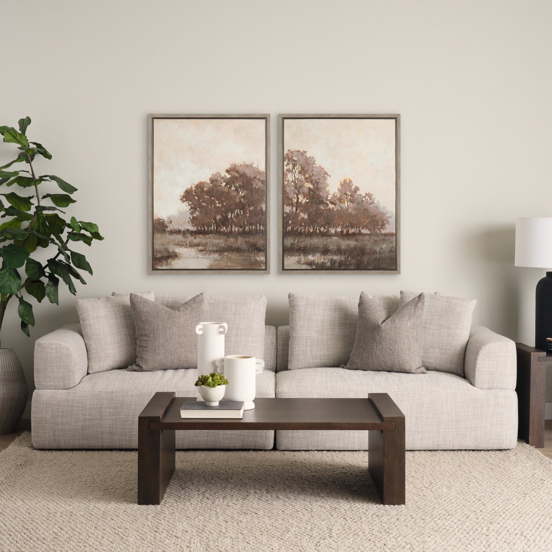 Calm Horizon II by Mercana Studio Hand-Embellished Textured Framed Canvas — in a styled room