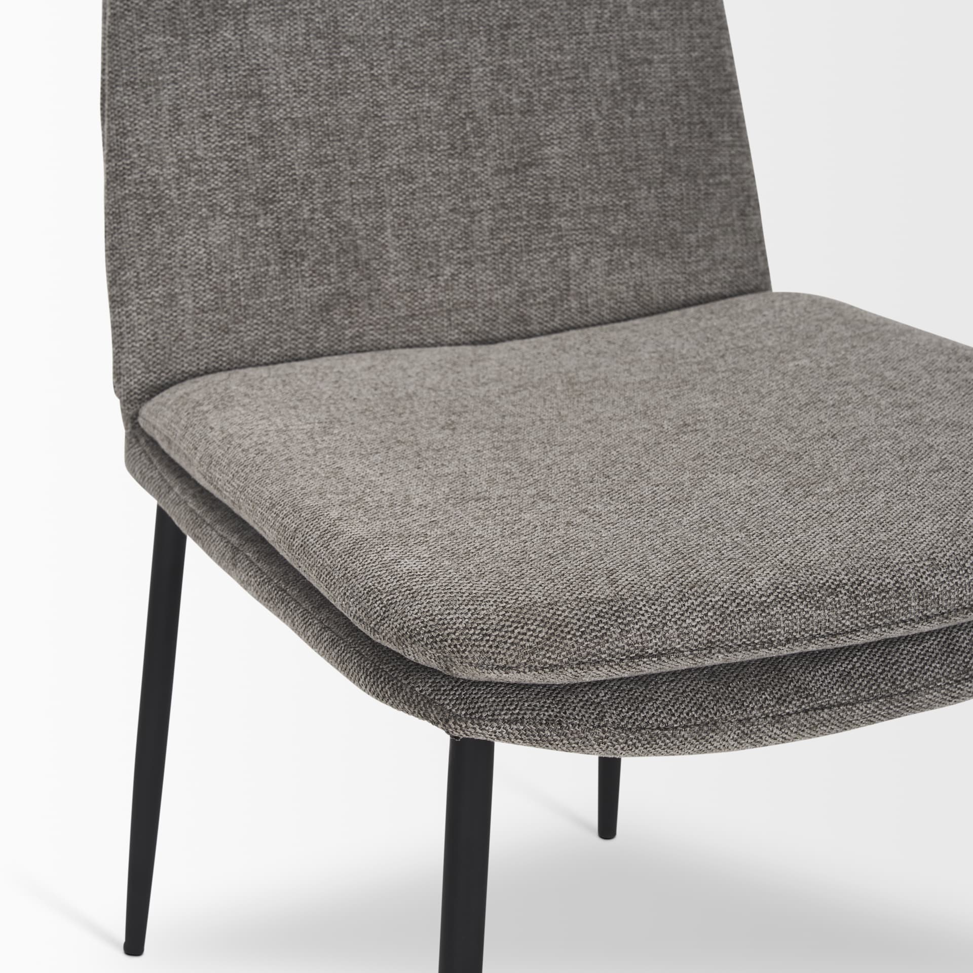 Eve Curved Back Dining Side Chair | Gray Fabric w/ Black Metal — product photograph