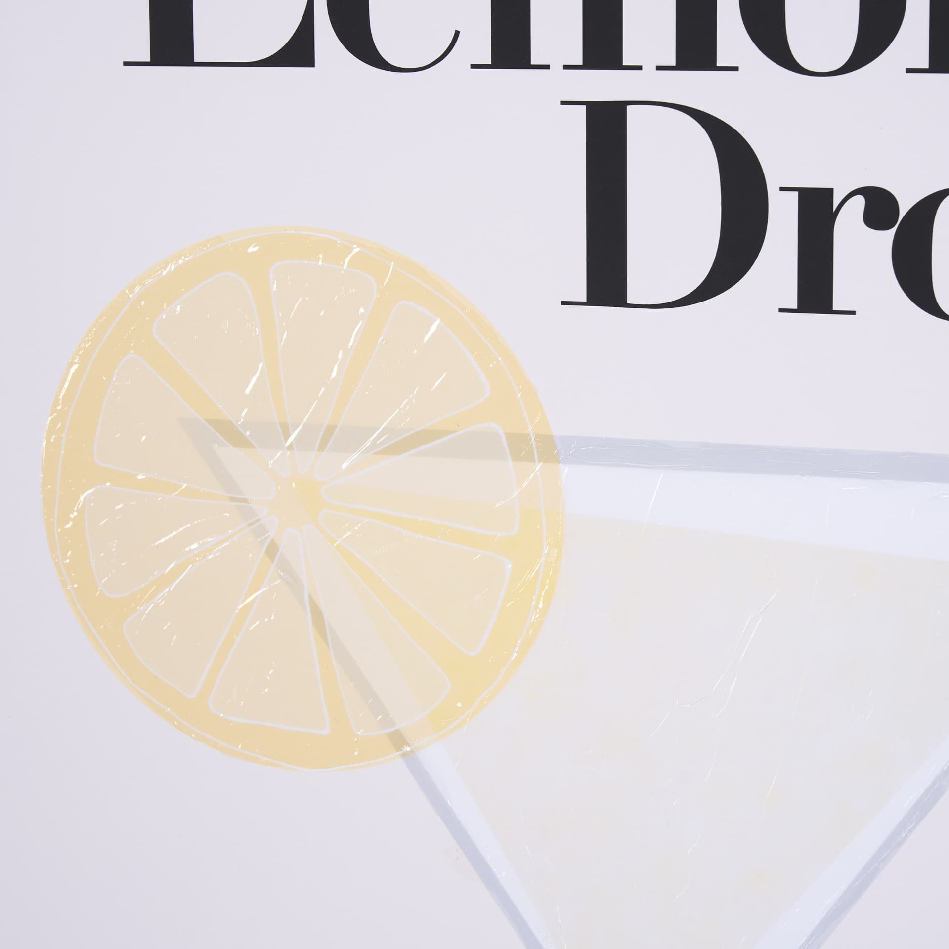 Lemon Drop by Mercana Studio a Hand Embellished Textured Framed Art Print Matted under Glass — product photograph
