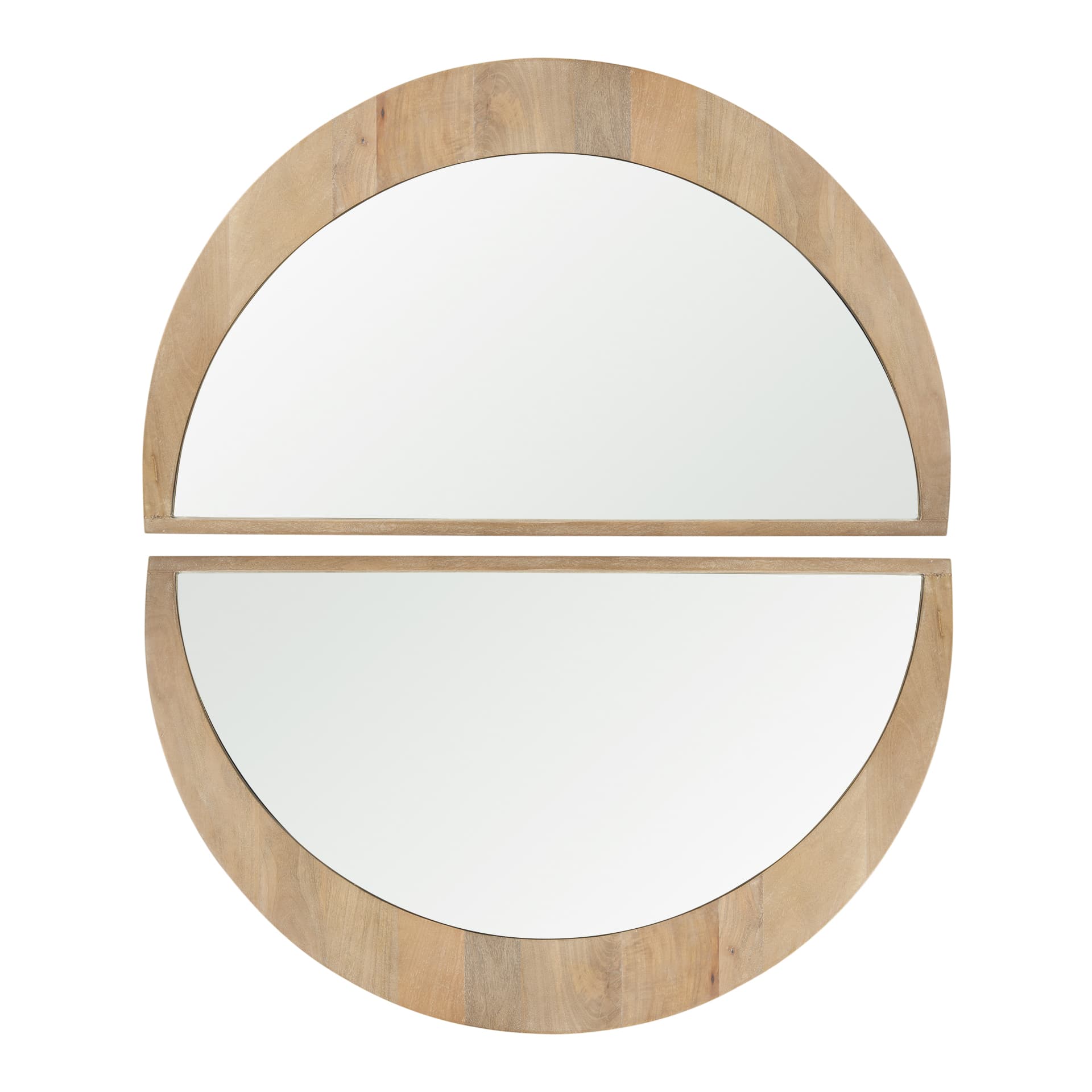 Celeste Light Brown Wood Large Mirror — product photograph