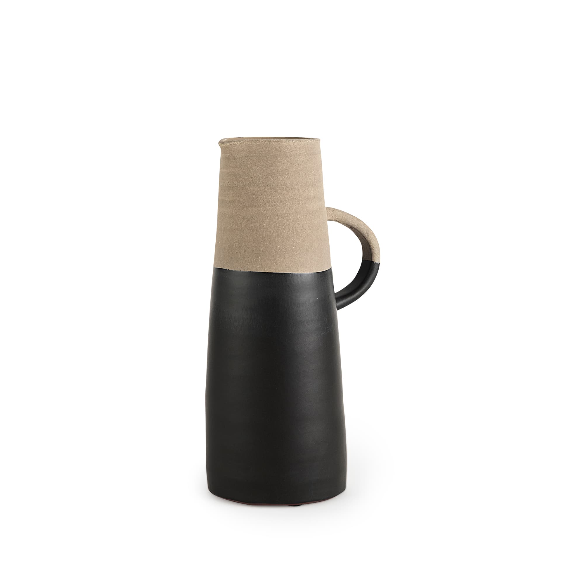 Garand Medium 15H Two-Toned Black/Natural Ceramic Jug — product photograph