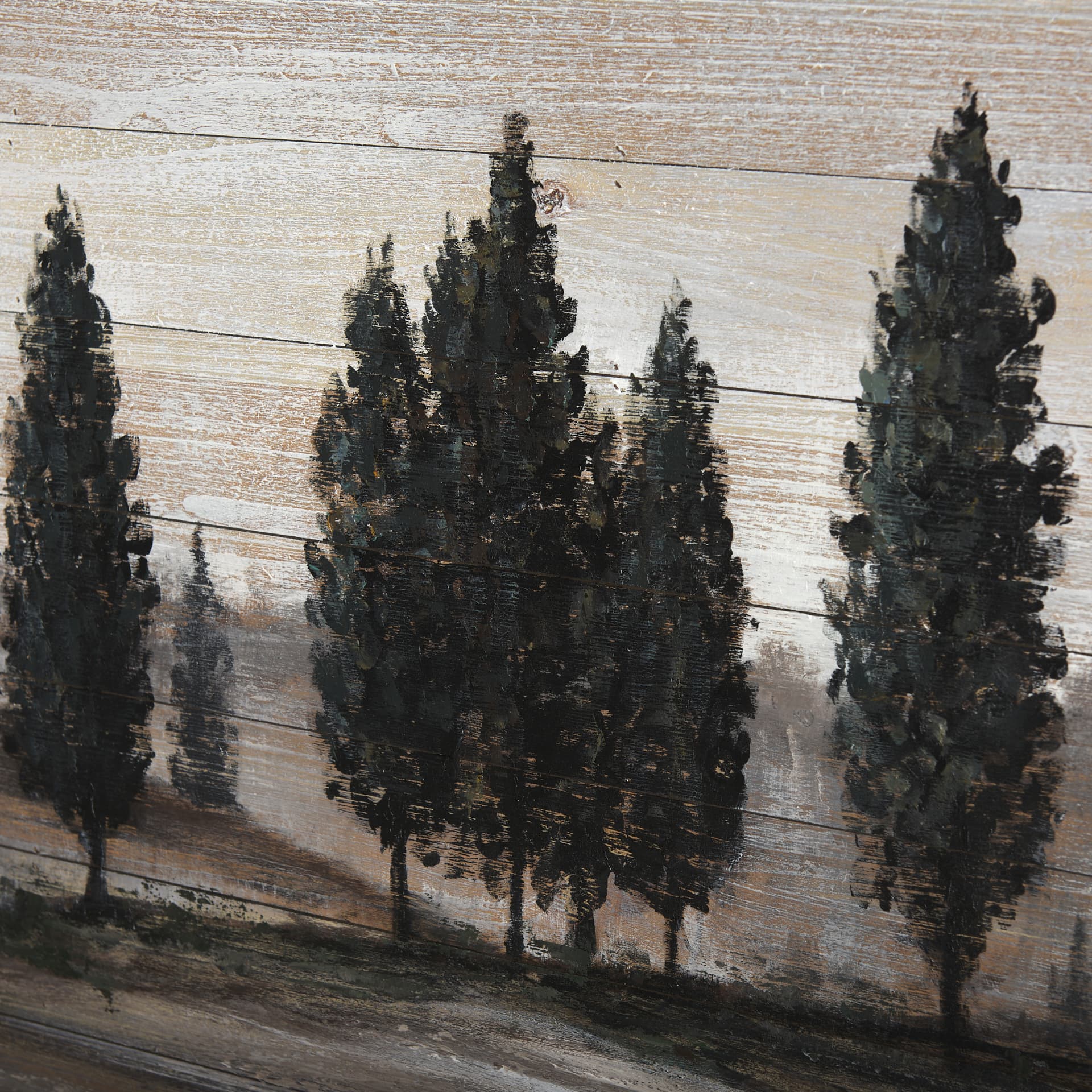 Tuscan Cypress 60x36 Hand Painted on Wood Oil Painting — product photograph