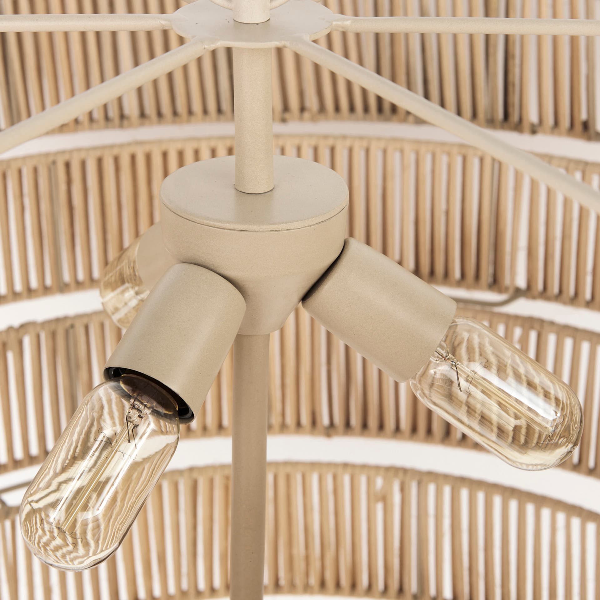 Marimba 40 L x 40 W x 24 H Natural Cane 6 Tier Chandelier — product photograph