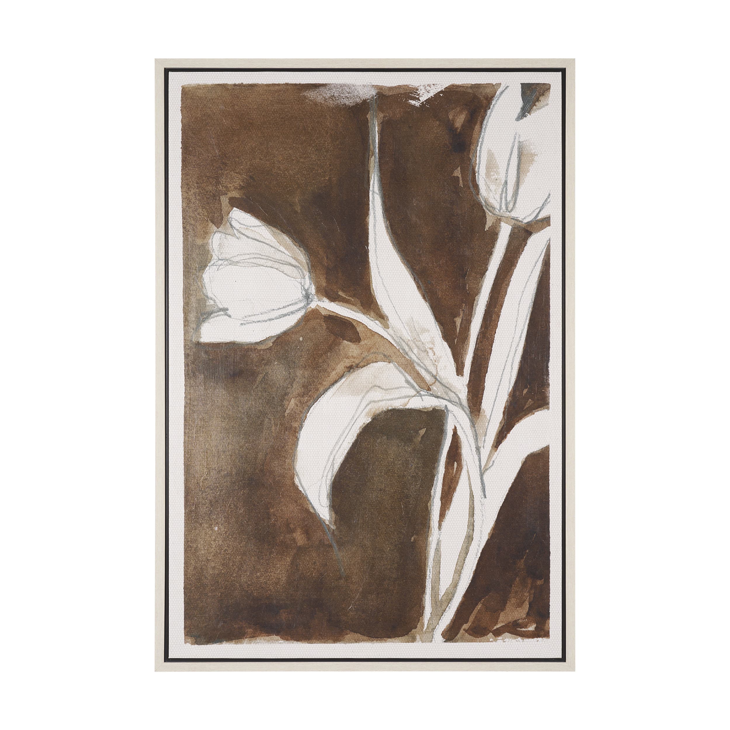 Tulip Bloom VI by Mercana Studio Hand-Embellished Textured Framed Canvas Artwork — product photograph