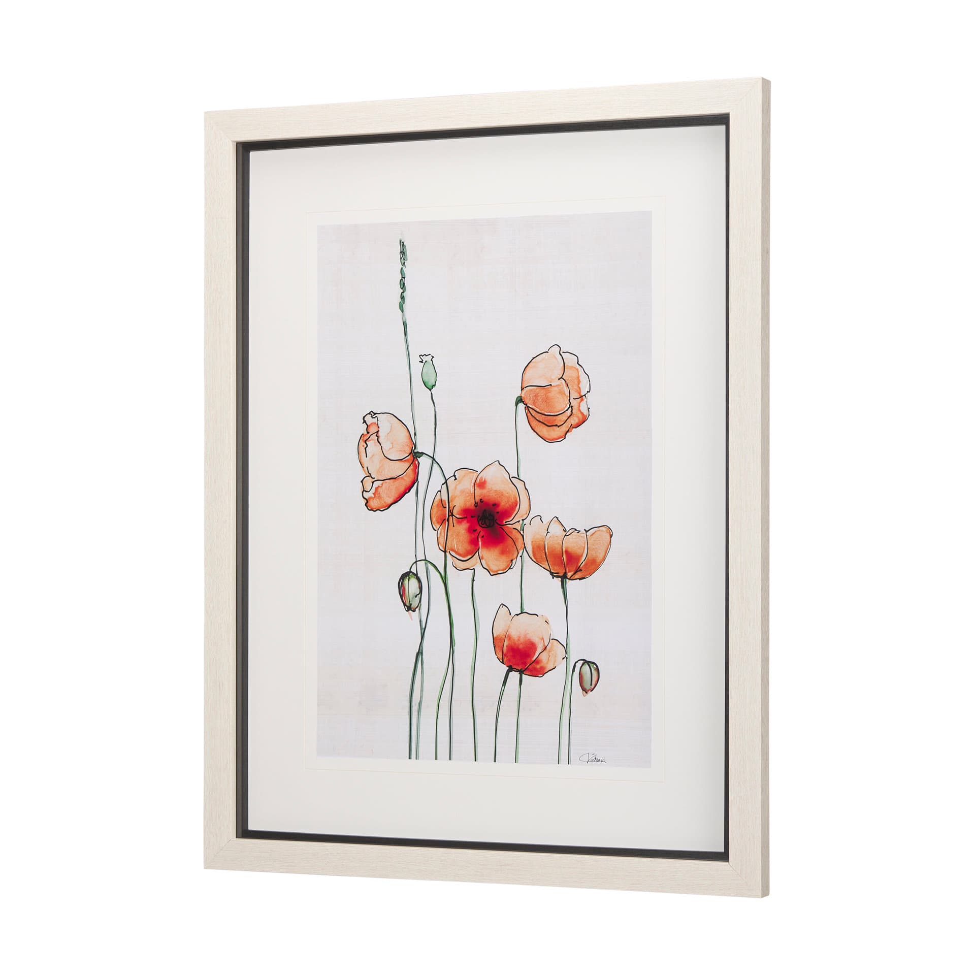 Meadow flowers I by Mercana Studio a Hand Embellished Textured Framed Art Print Matted under Glass — product photograph