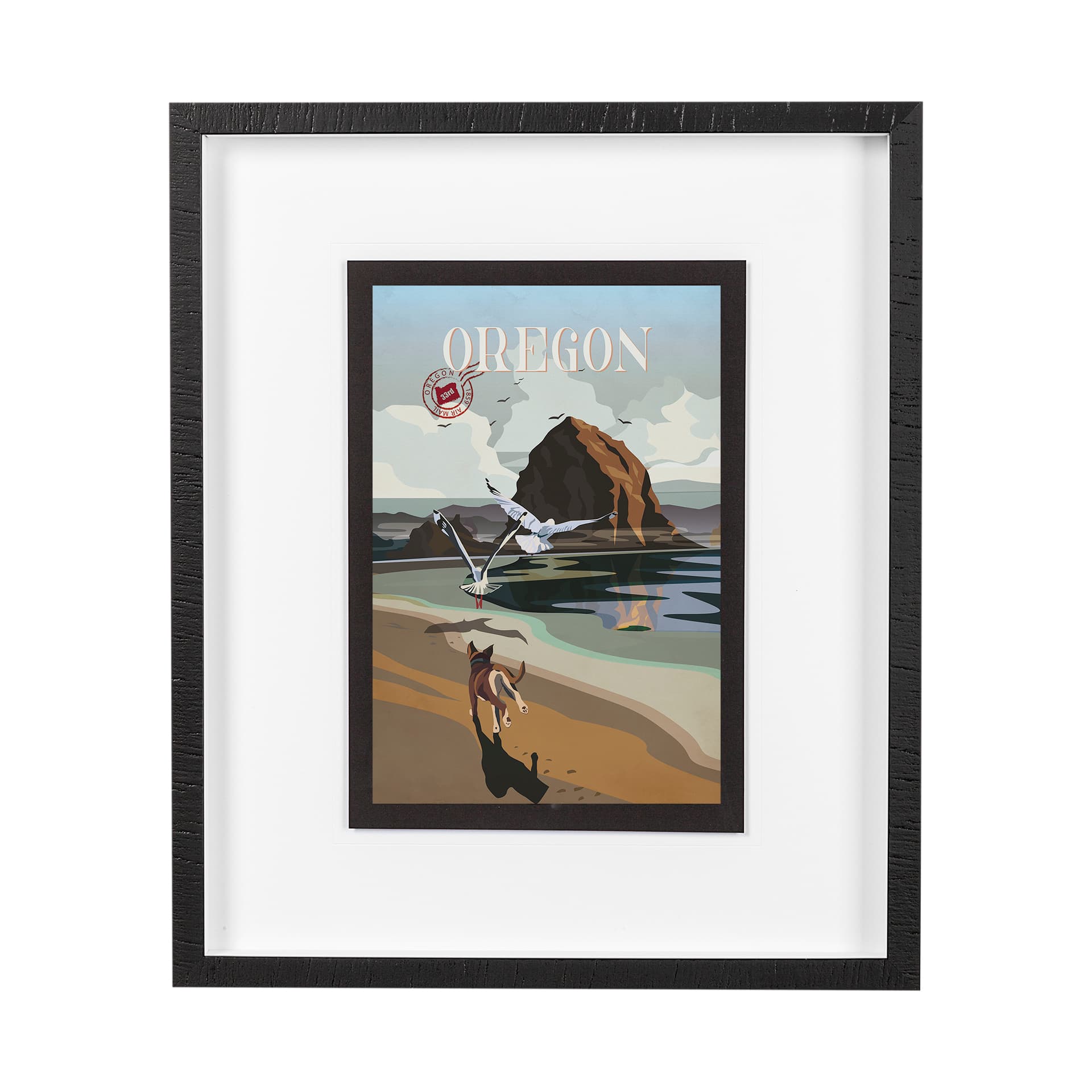 Oregon Go USA (M) by Mercana Studio a Framed Art Print Matted under Glass — product photograph