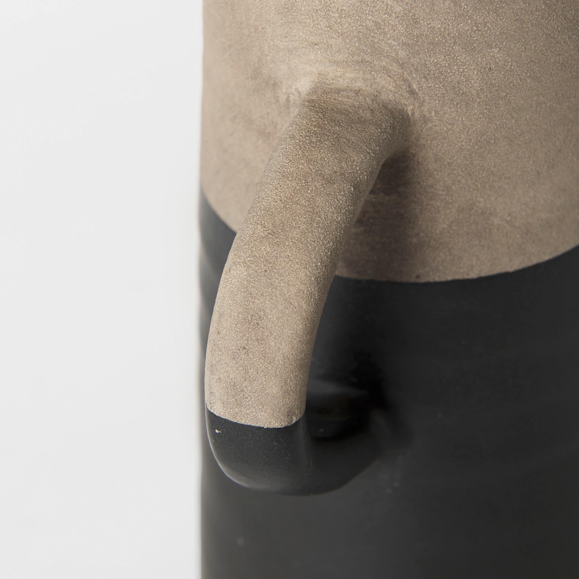 Garand Small 13H Two-Toned Black/Natural Ceramic Jug — product photograph