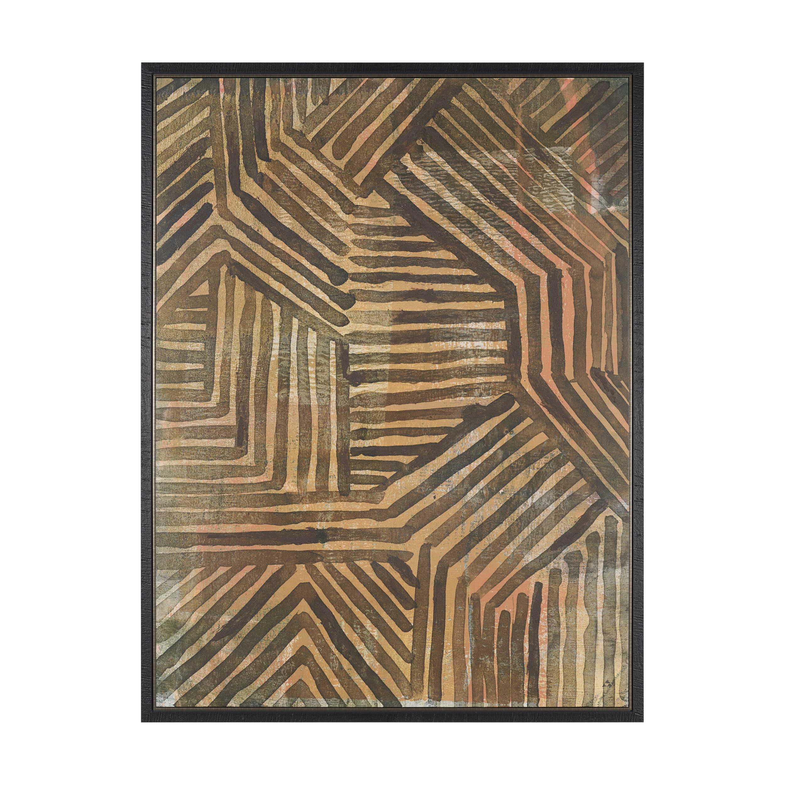 Bronze Geometry I by Mercana Studio Hand-Embellished Textured Framed Canvas Artwork — product photograph