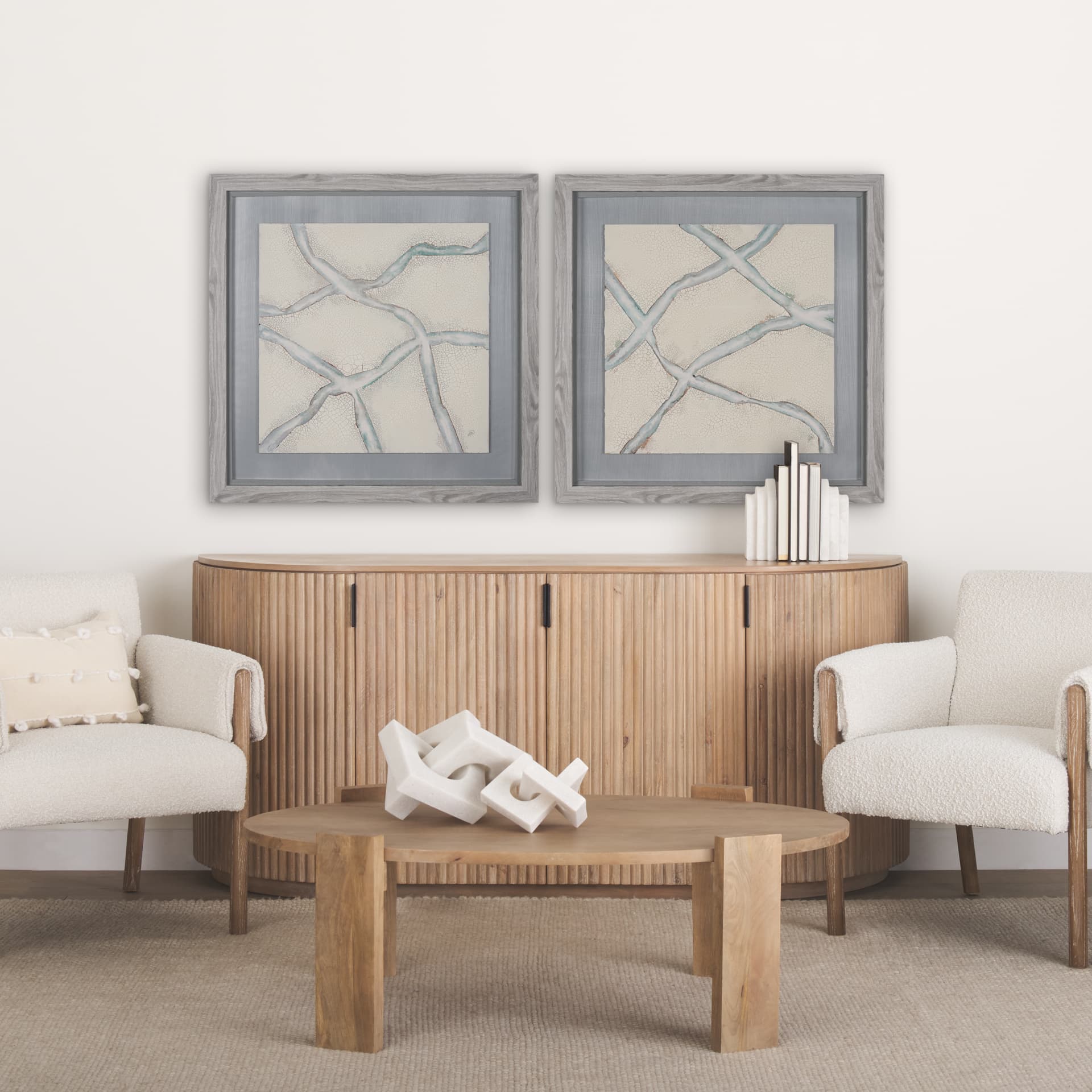 Fragment I by Studio M a handmade Original Framed Artwork under Glass — in a styled room