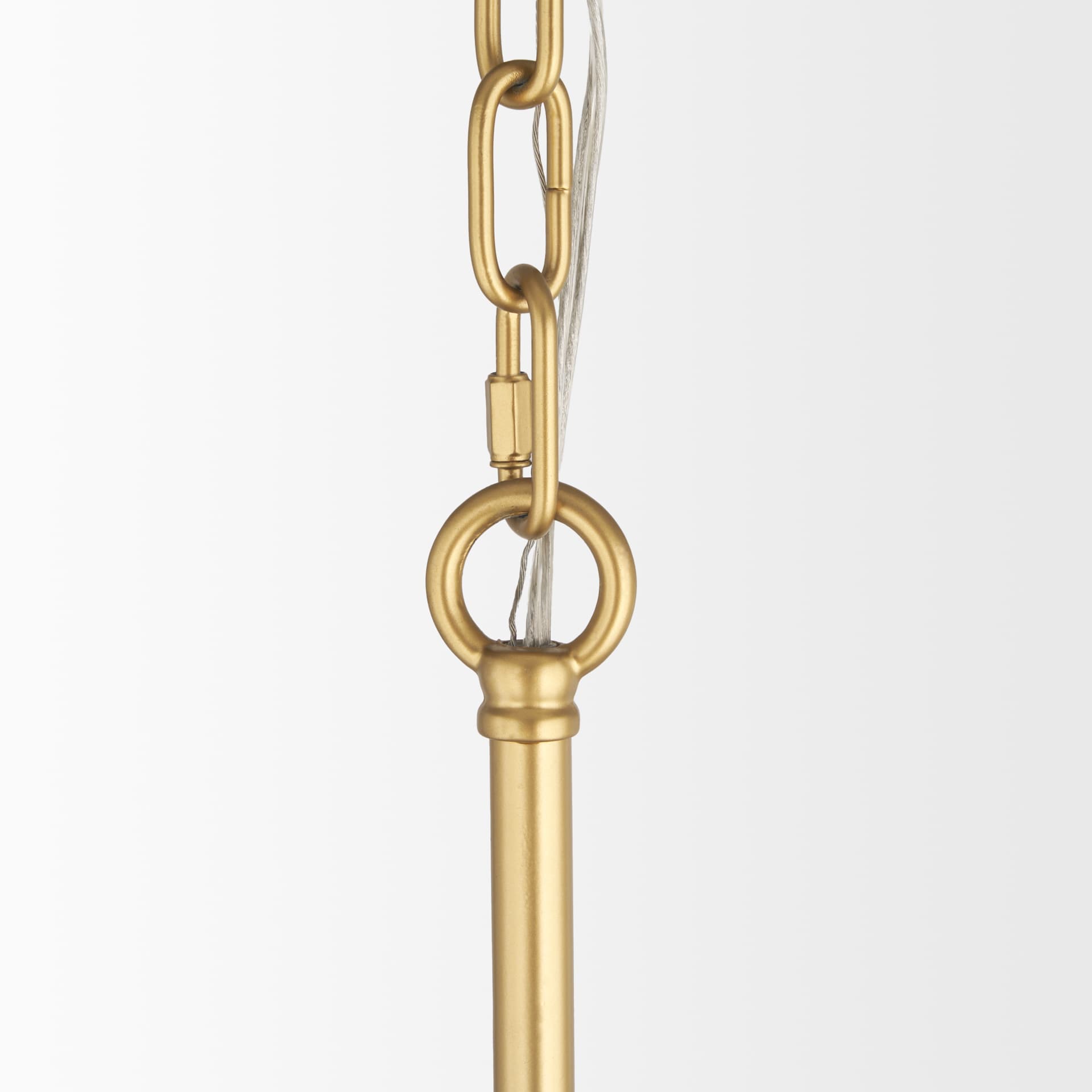 Barbara Brushed Gold Metal w/ Frosted Glass Globes 18-Light Chandelier — product photograph