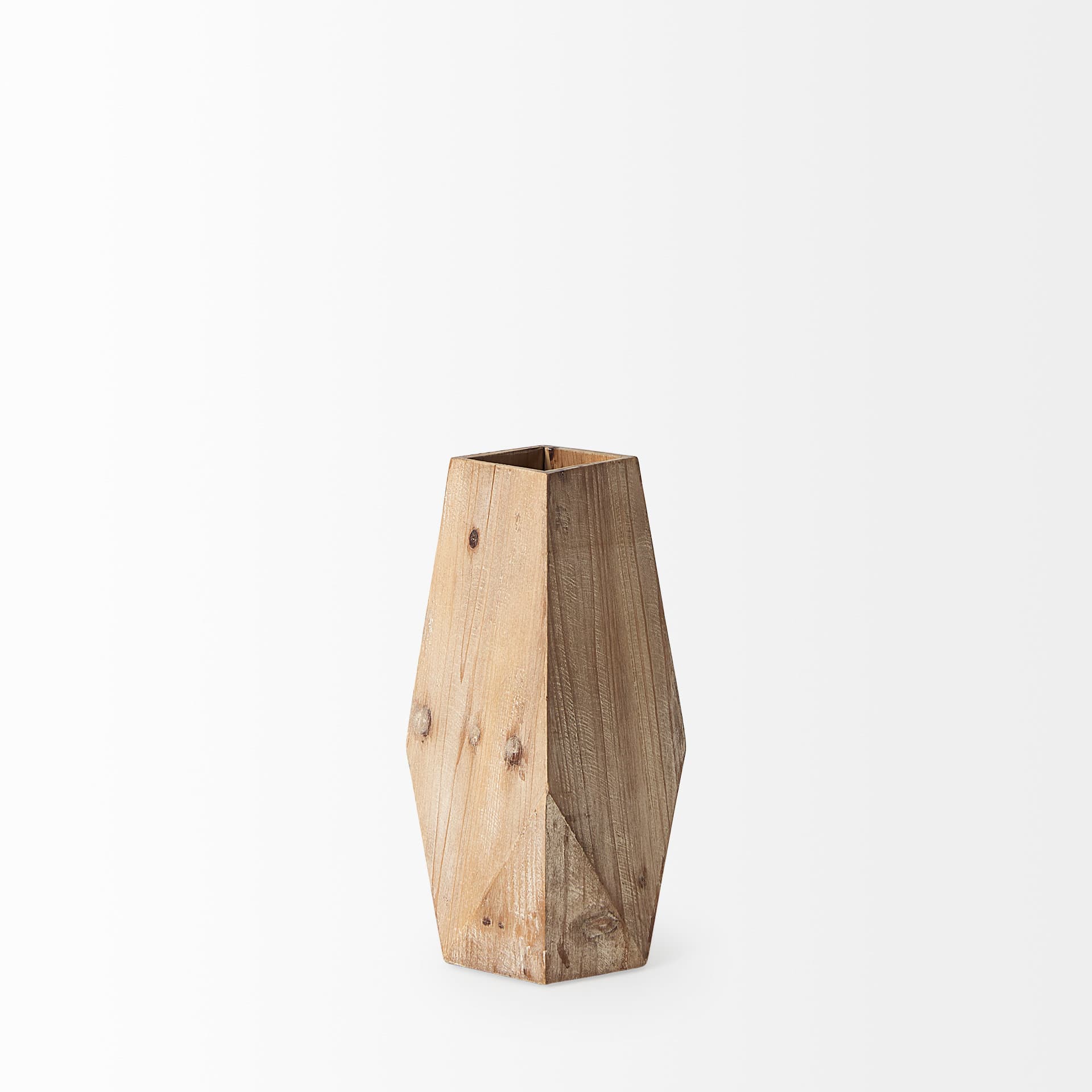Allen III Tall Natural Wooden Base Oval Vase — product photograph