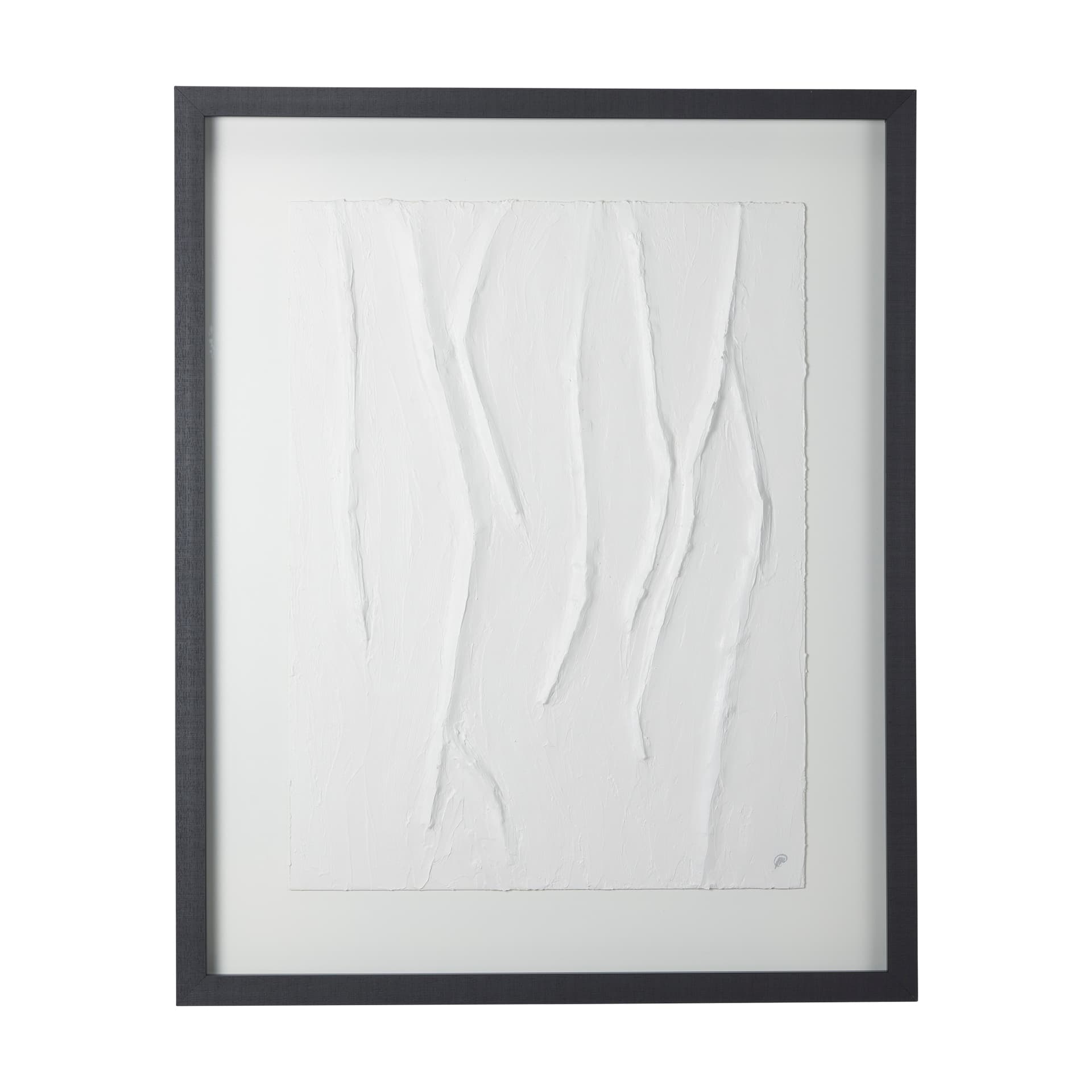 White Vines I by Studio M a handmade Original Framed 3D Textured Artwork under Glass — product photograph