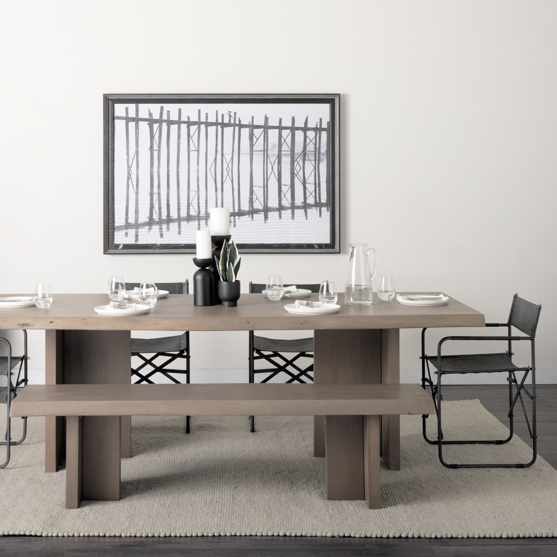 Konstantin 94"L x 40"W Rectangular Dining Table | Modern | Med Brown Wood | Seats 8 — product photograph